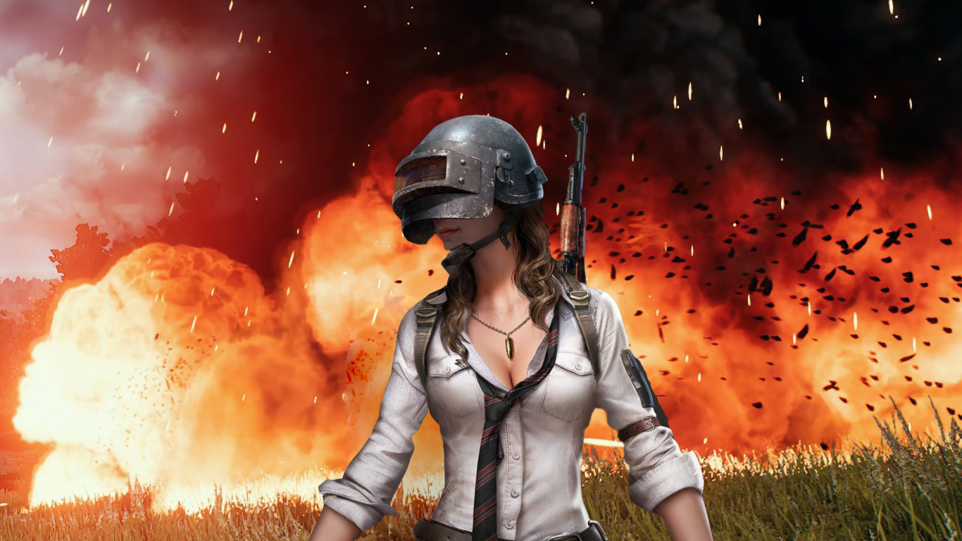 Pubg Girl, Illustration, pc Game, Space, Video. Wallpaper in 1366x768 Resolution