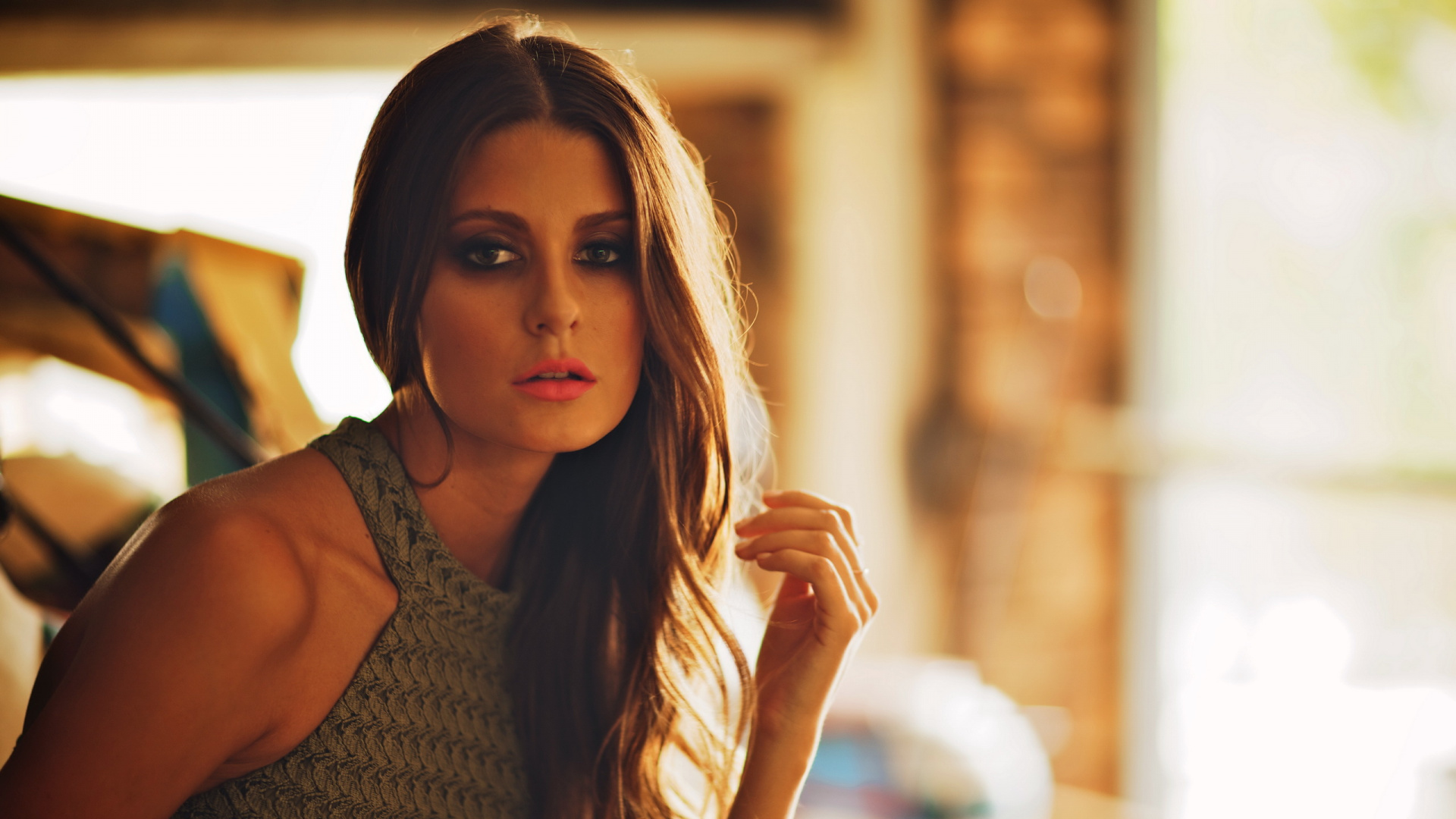 Portrait, Beauty, Brown Hair, Model, Jim Raynor. Wallpaper in 1920x1080 Resolution