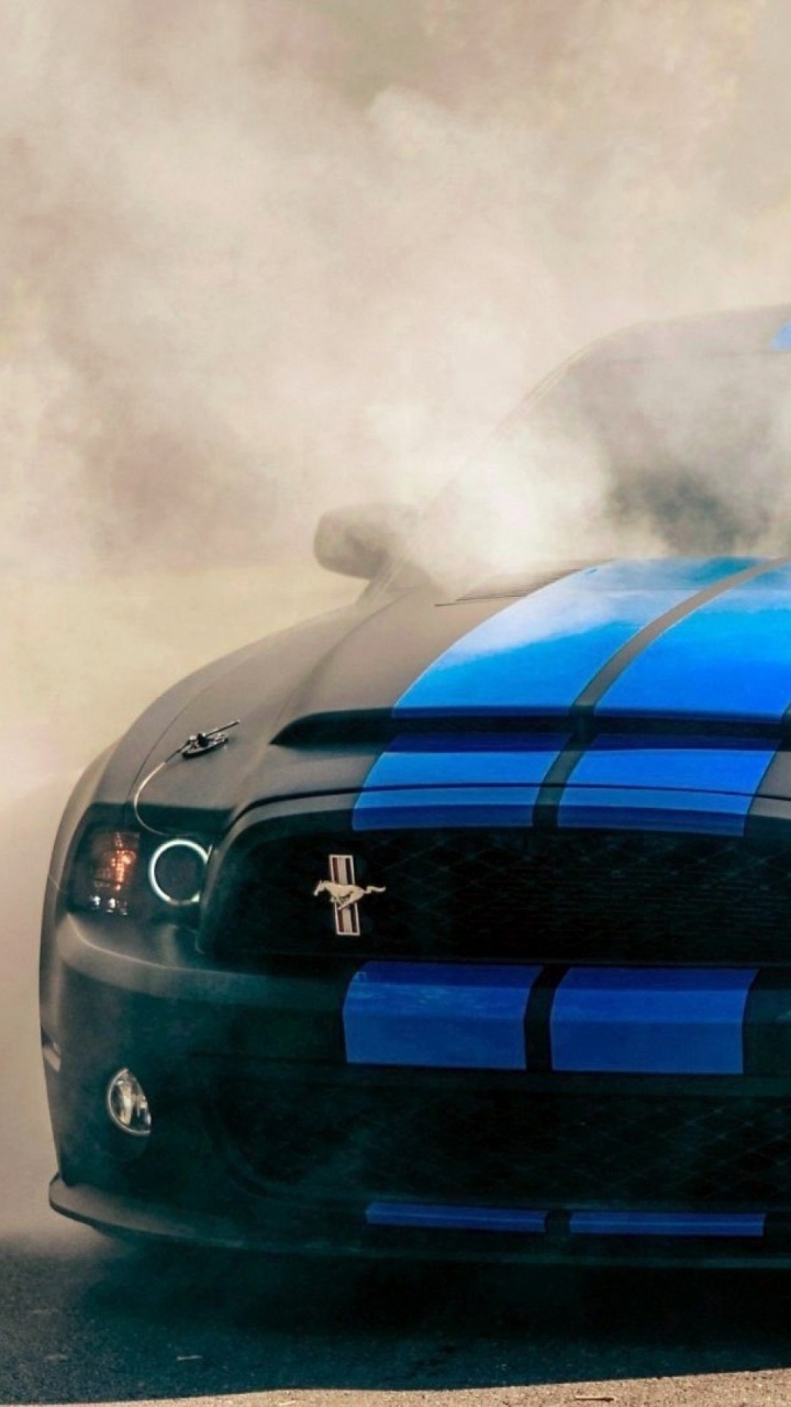 Chevrolet Camaro Azul y Blanco. Wallpaper in 720x1280 Resolution