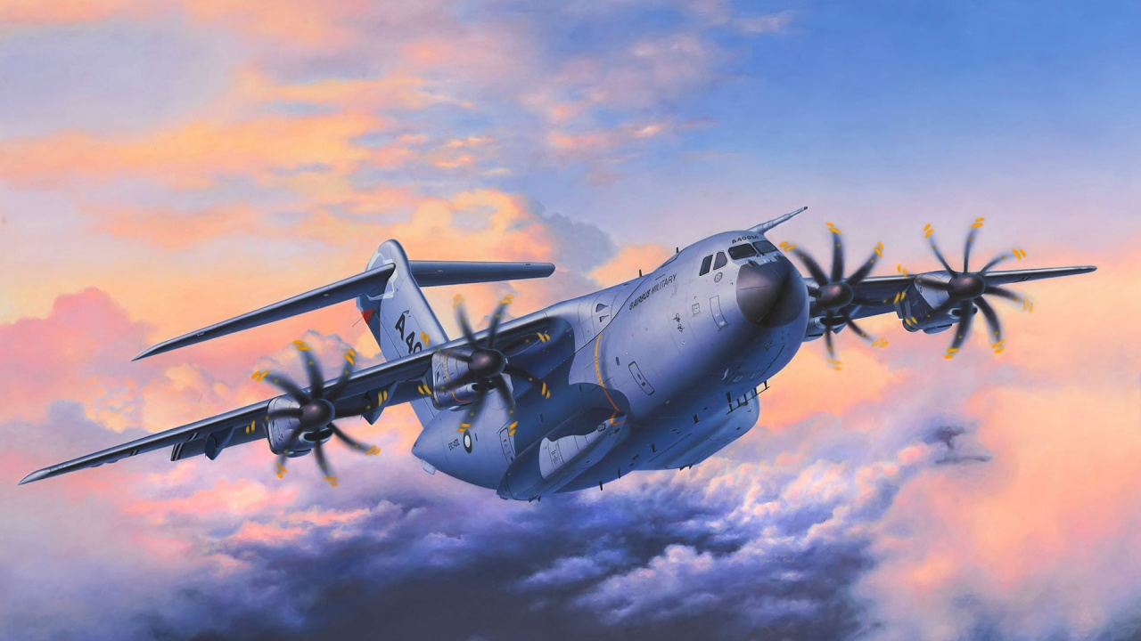 Graues Kampfflugzeug Unter Weißen Wolken Tagsüber. Wallpaper in 1280x720 Resolution