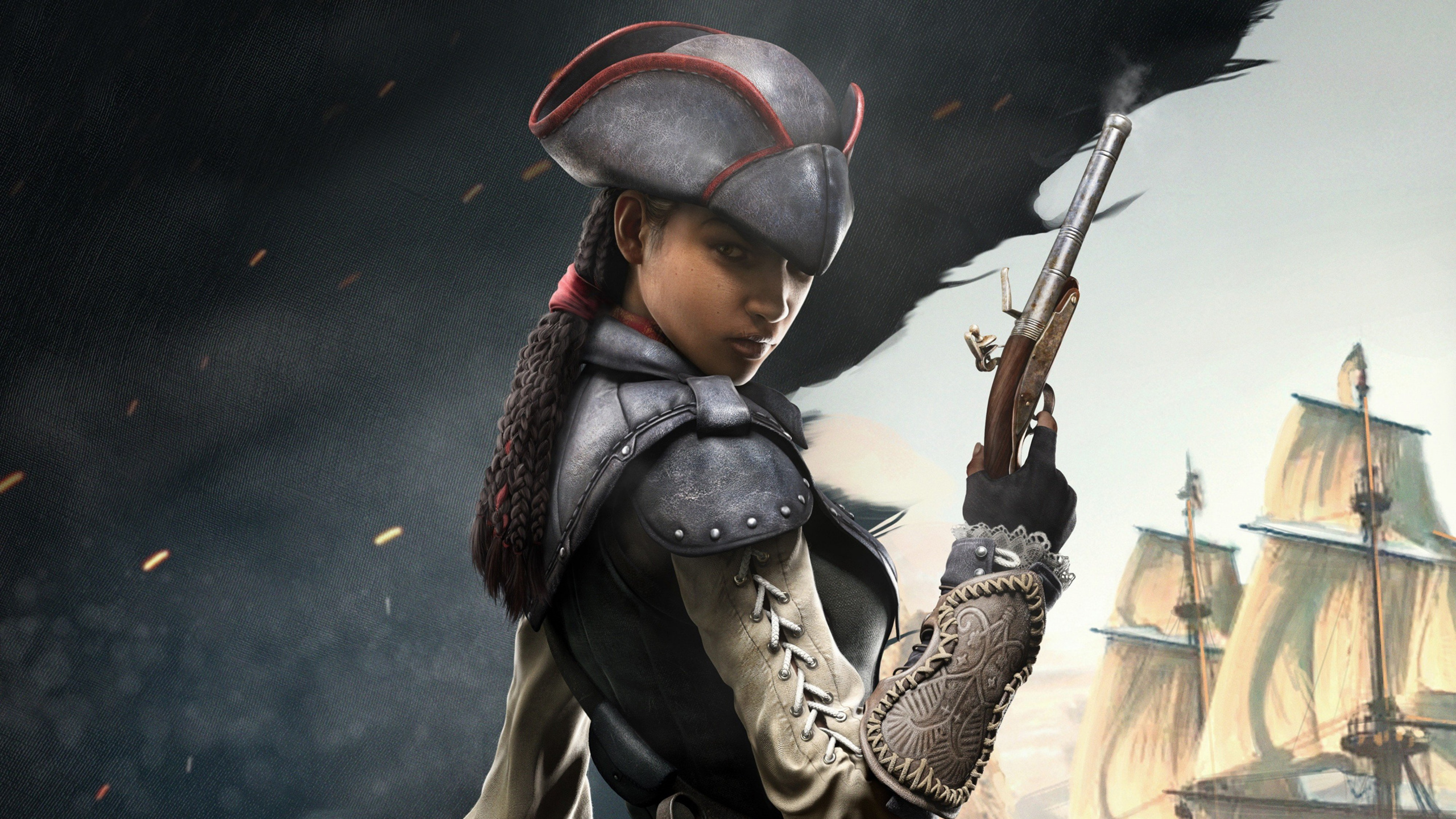 Aveline de Grandpr, Helmet, Game, Assassins Creed Odyssey, Video Games. Wallpaper in 2560x1440 Resolution