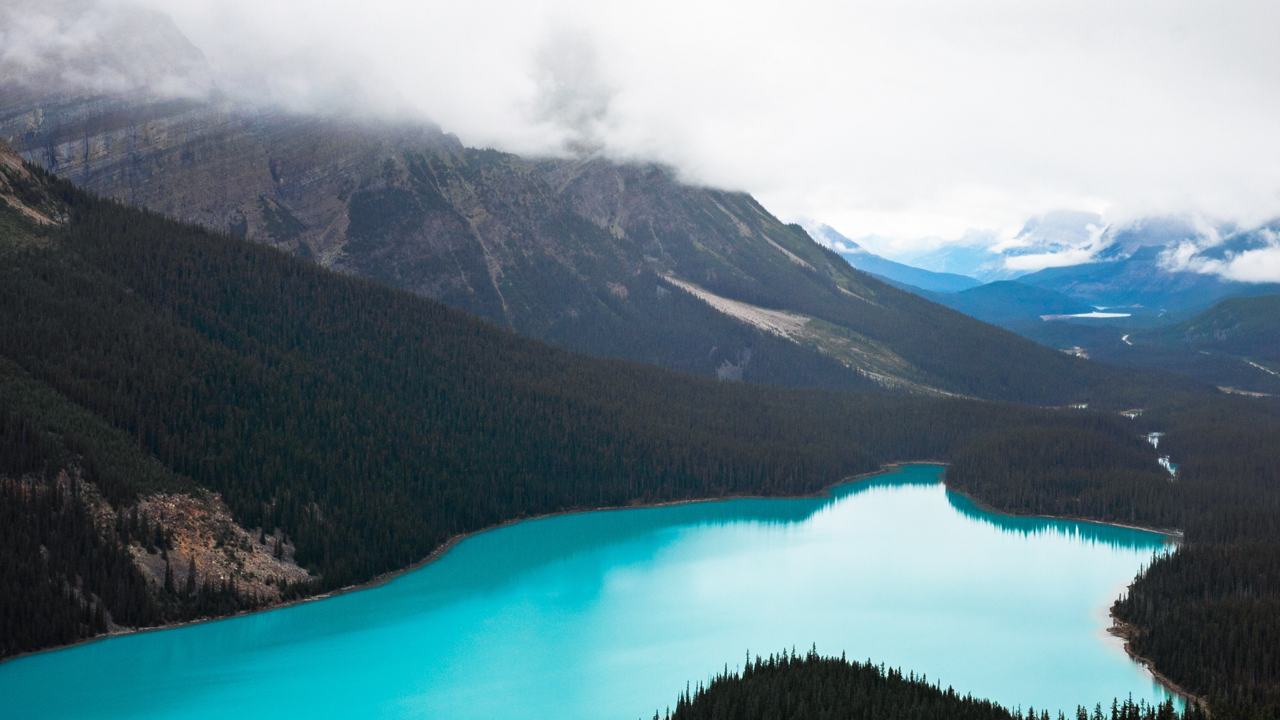 See, Banff, Wildnis, Bergigen Landschaftsformen, Himmel. Wallpaper in 2560x1440 Resolution