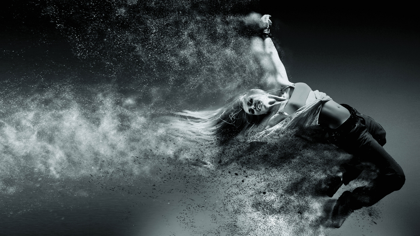 Man in Black Jacket and Pants Lying on Water. Wallpaper in 1366x768 Resolution