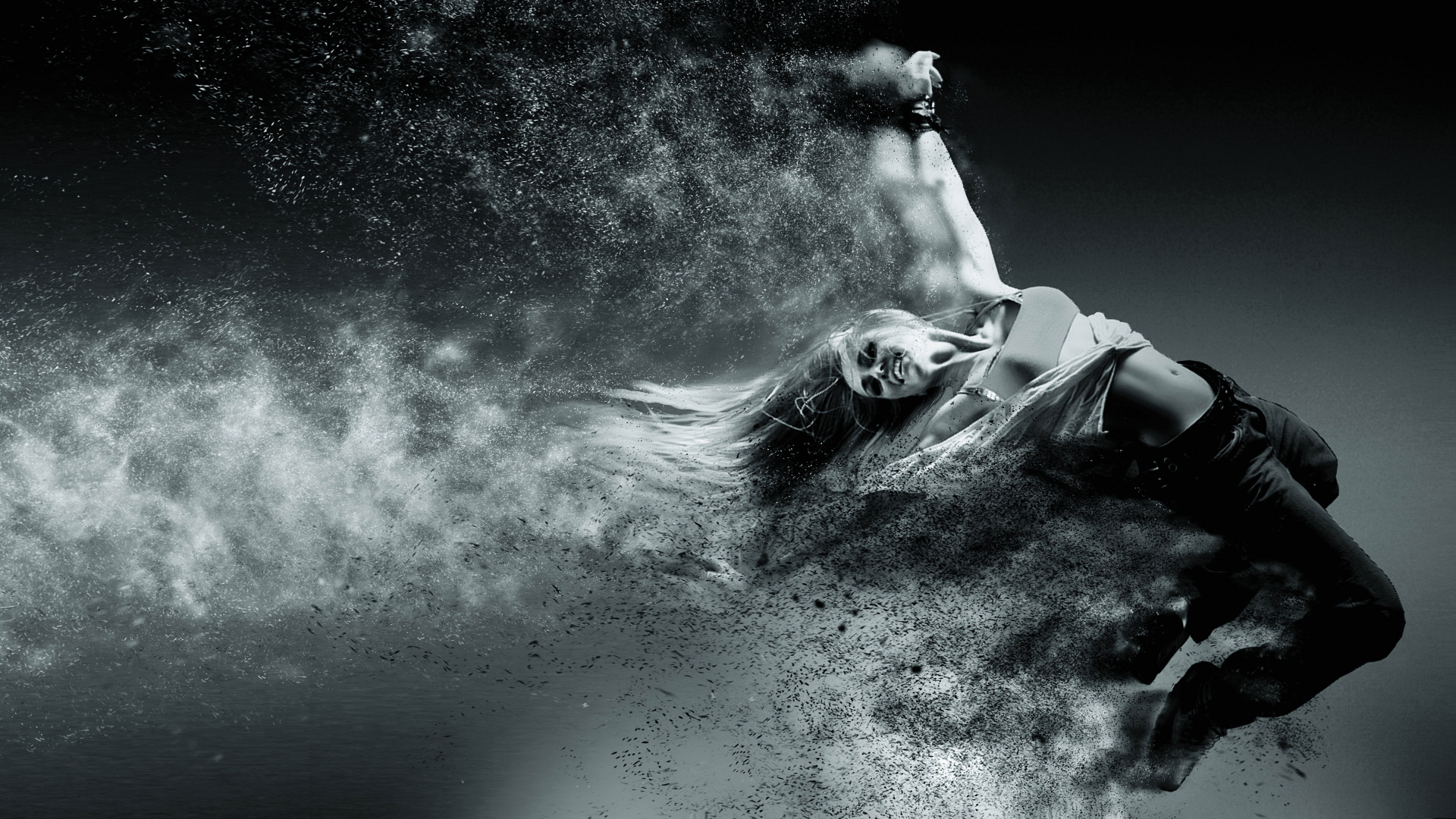 Man in Black Jacket and Pants Lying on Water. Wallpaper in 1920x1080 Resolution