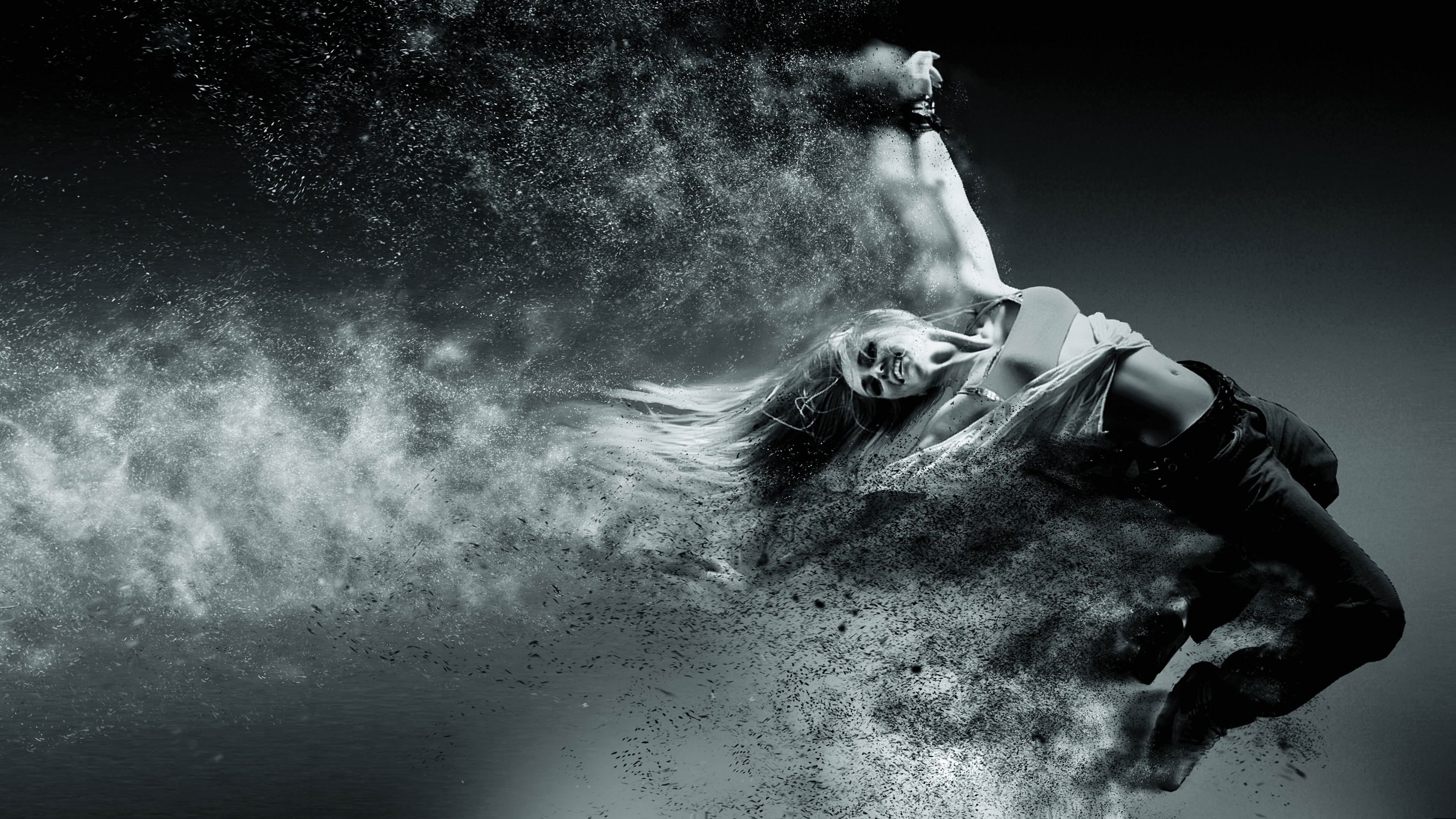 Man in Black Jacket and Pants Lying on Water. Wallpaper in 3840x2160 Resolution