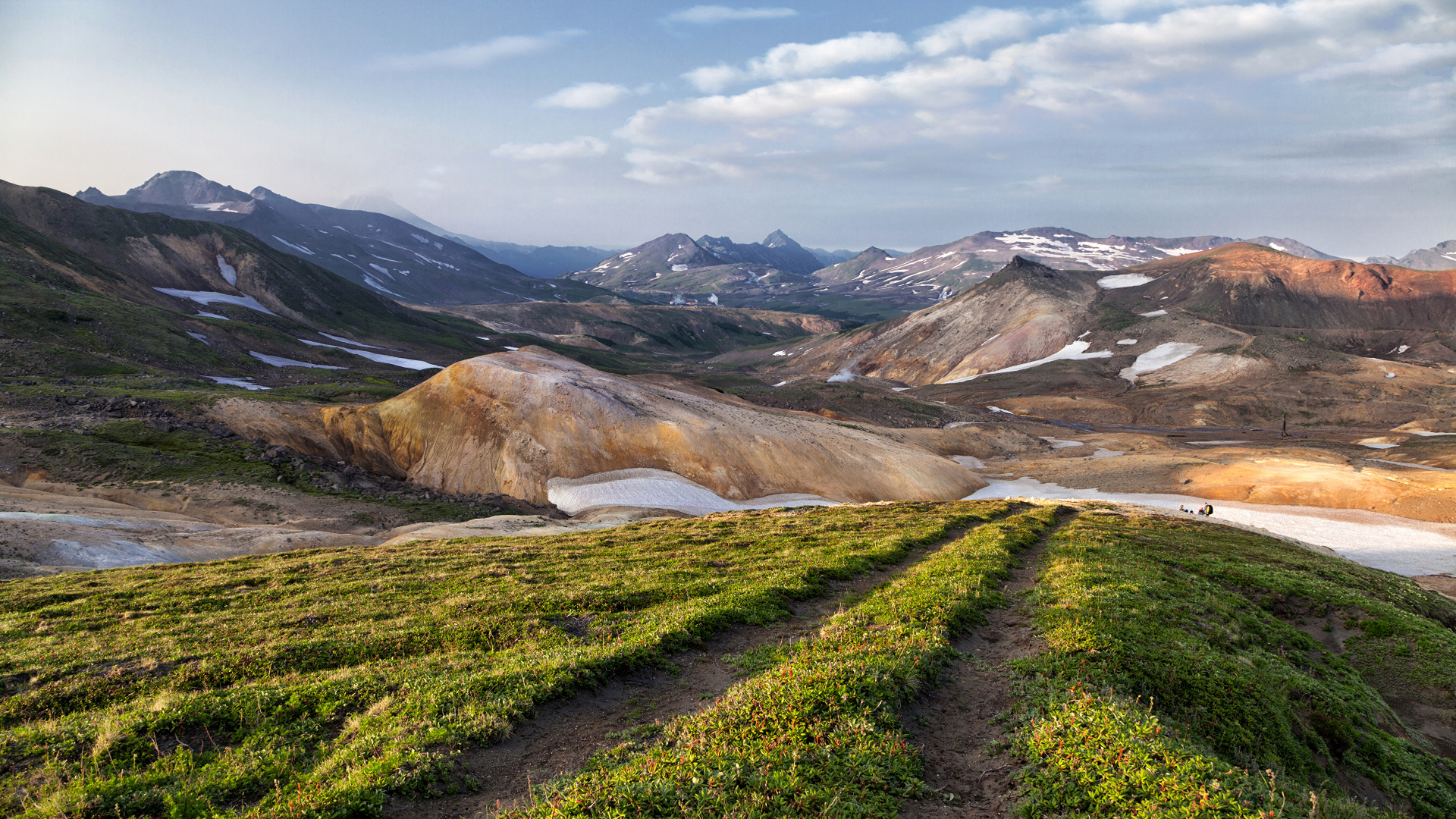堪察加半岛的火山, 性质, 多山的地貌, 高地, 荒野 壁纸 1920x1080 允许