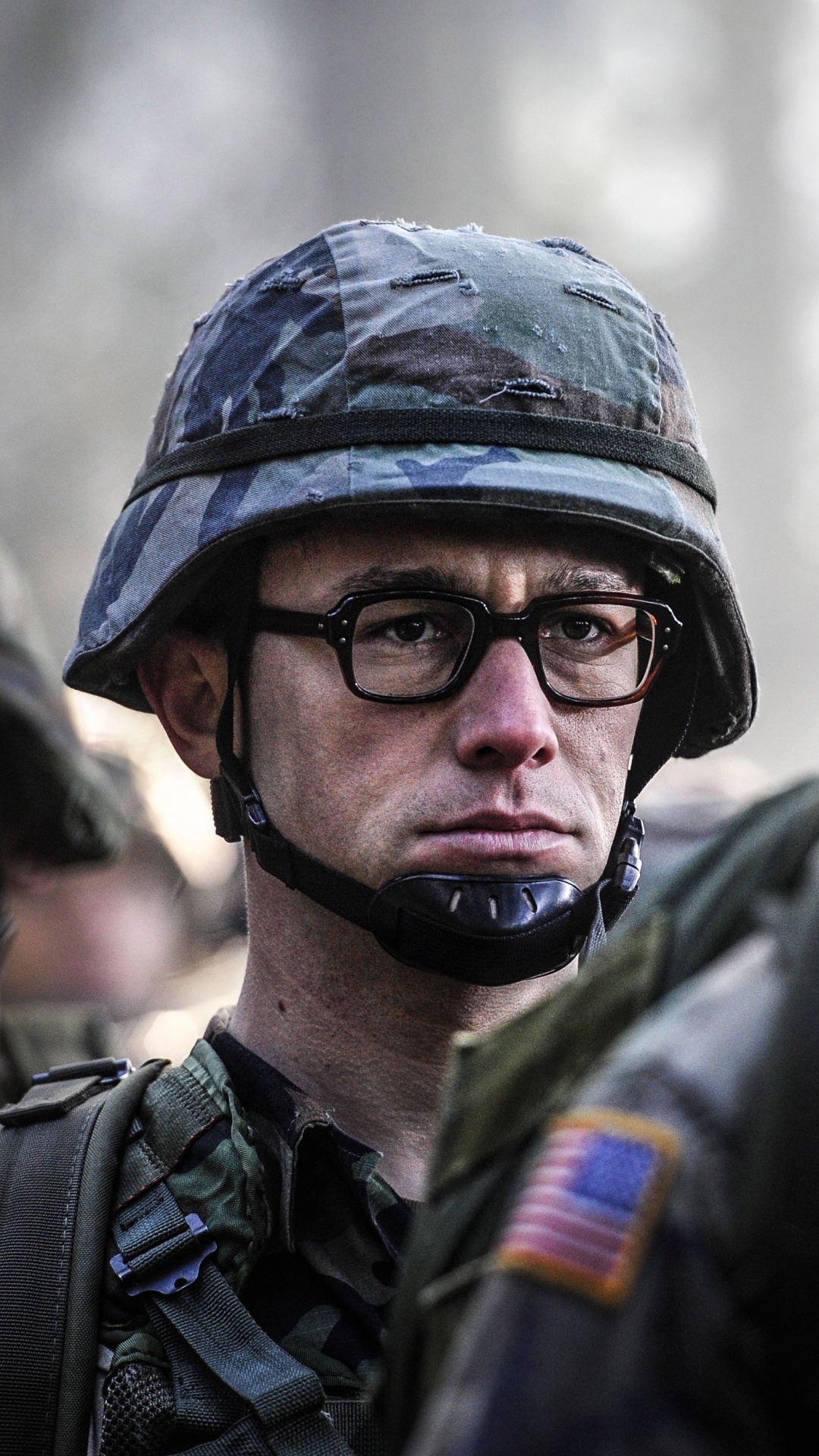 Man in Black and Green Camouflage Uniform Wearing Black Sunglasses. Wallpaper in 1080x1920 Resolution