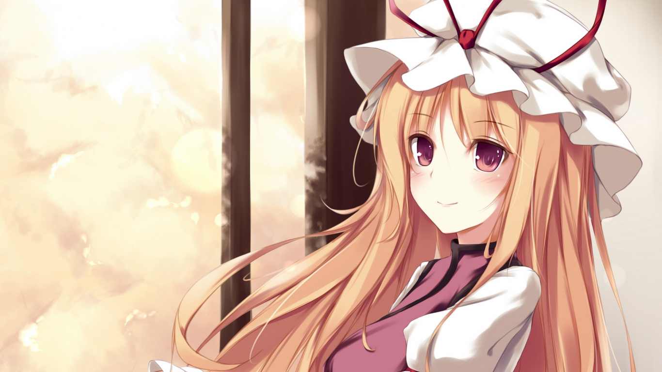 Touhou Project, Hair, Skin, Mouth, Cartoon. Wallpaper in 1366x768 Resolution