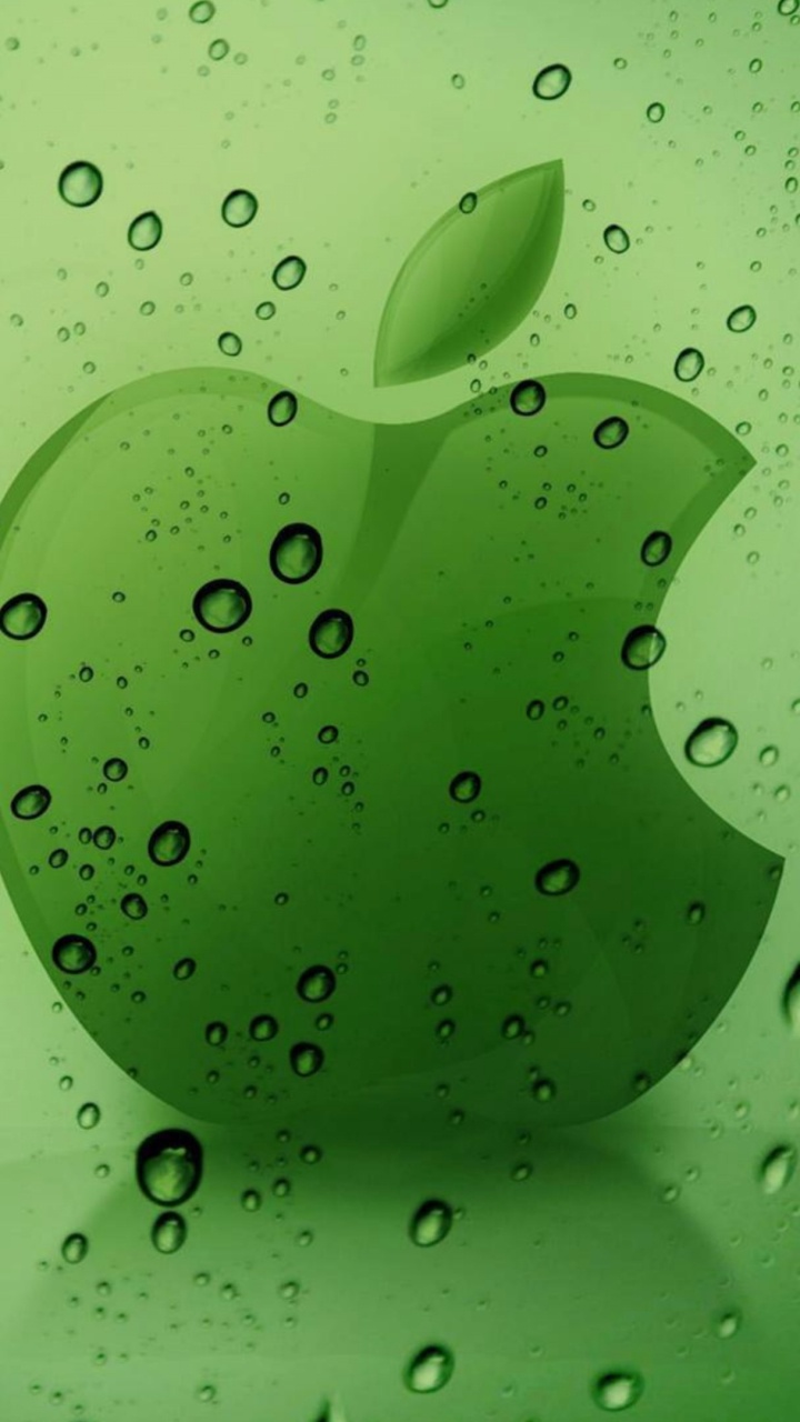 Apple, Green, Water, Dew, Leaf. Wallpaper in 720x1280 Resolution