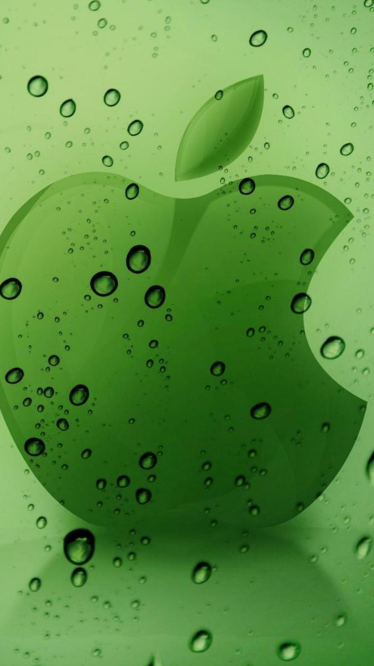 Apple, Green, Water, Dew, Leaf. Wallpaper in 750x1334 Resolution