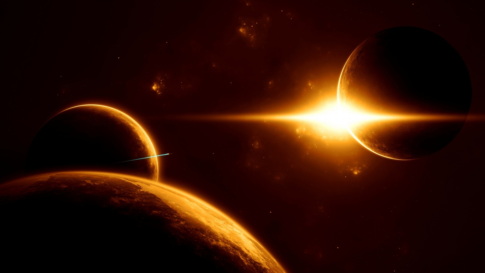 Illustration de Galaxie Jaune et Marron. Wallpaper in 1920x1080 Resolution