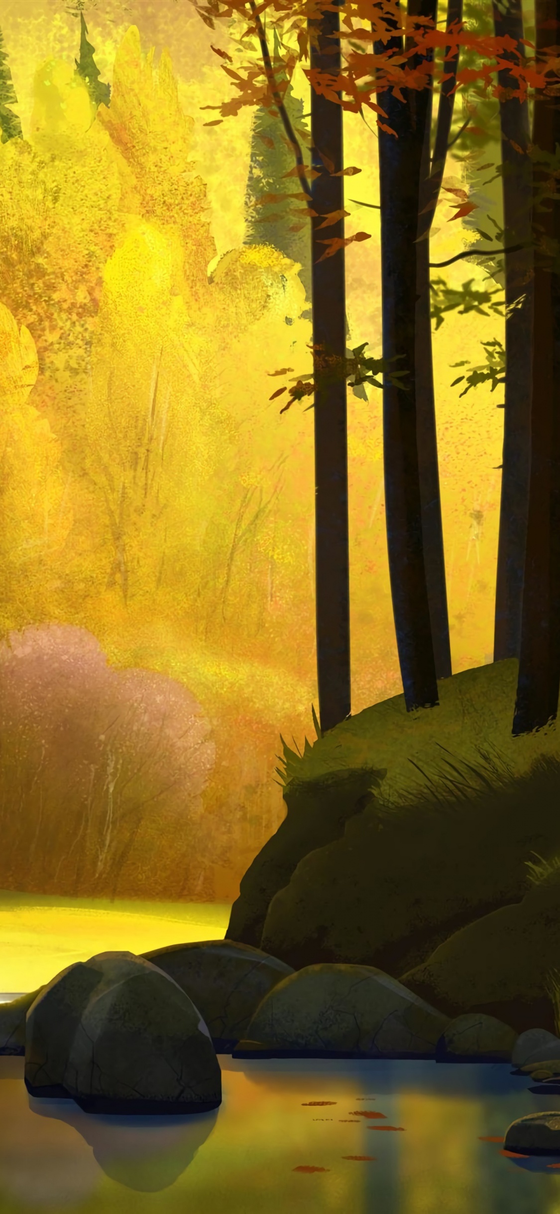 la Pintura de Paisaje, Arte, Paisaje Natural, Naturaleza, Entorno Natural. Wallpaper in 1125x2436 Resolution