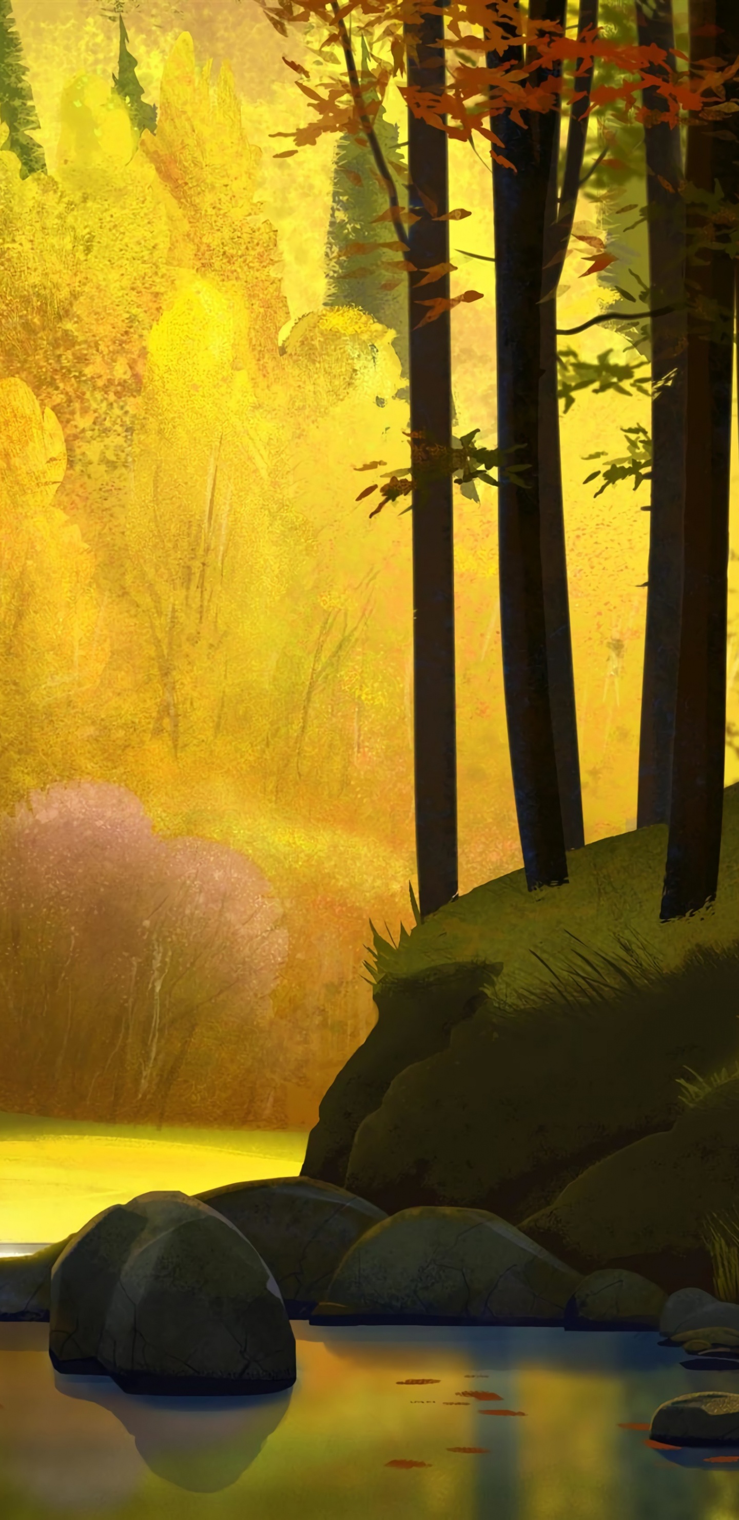 la Pintura de Paisaje, Arte, Paisaje Natural, Naturaleza, Entorno Natural. Wallpaper in 1440x2960 Resolution