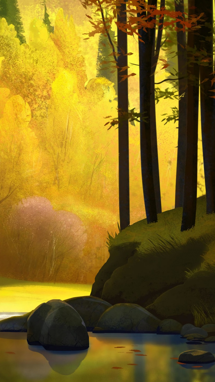 la Pintura de Paisaje, Arte, Paisaje Natural, Naturaleza, Entorno Natural. Wallpaper in 750x1334 Resolution