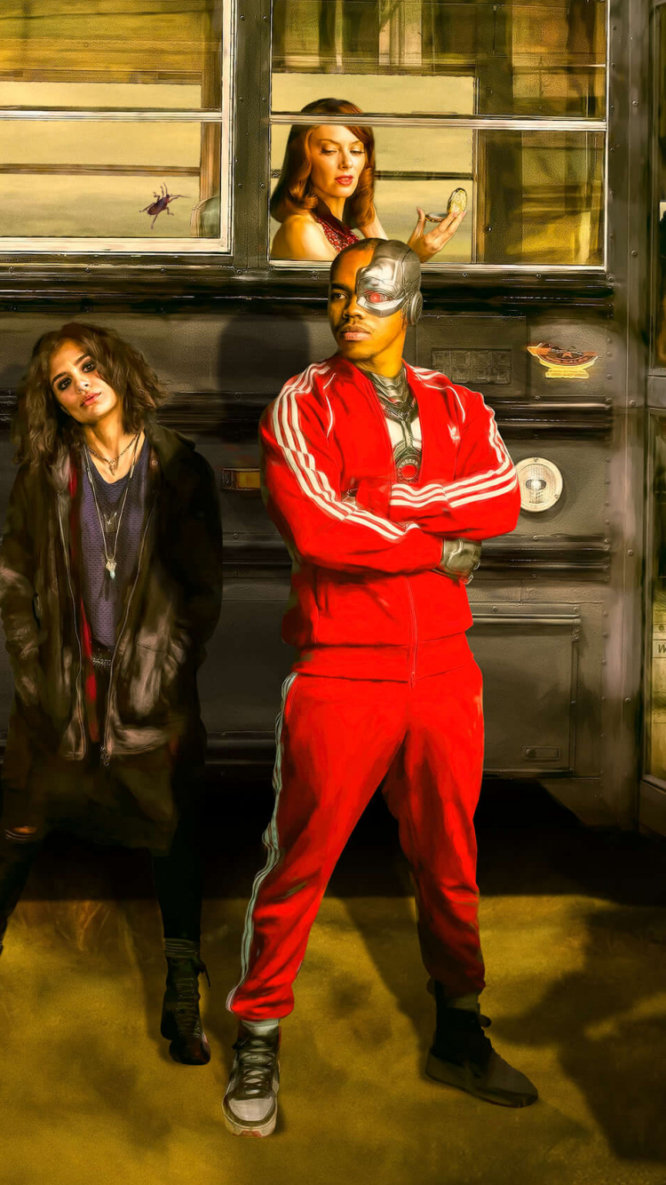 3 Männer Und 2 Frauen im Rot-schwarzen Jersey-Hemd. Wallpaper in 750x1334 Resolution