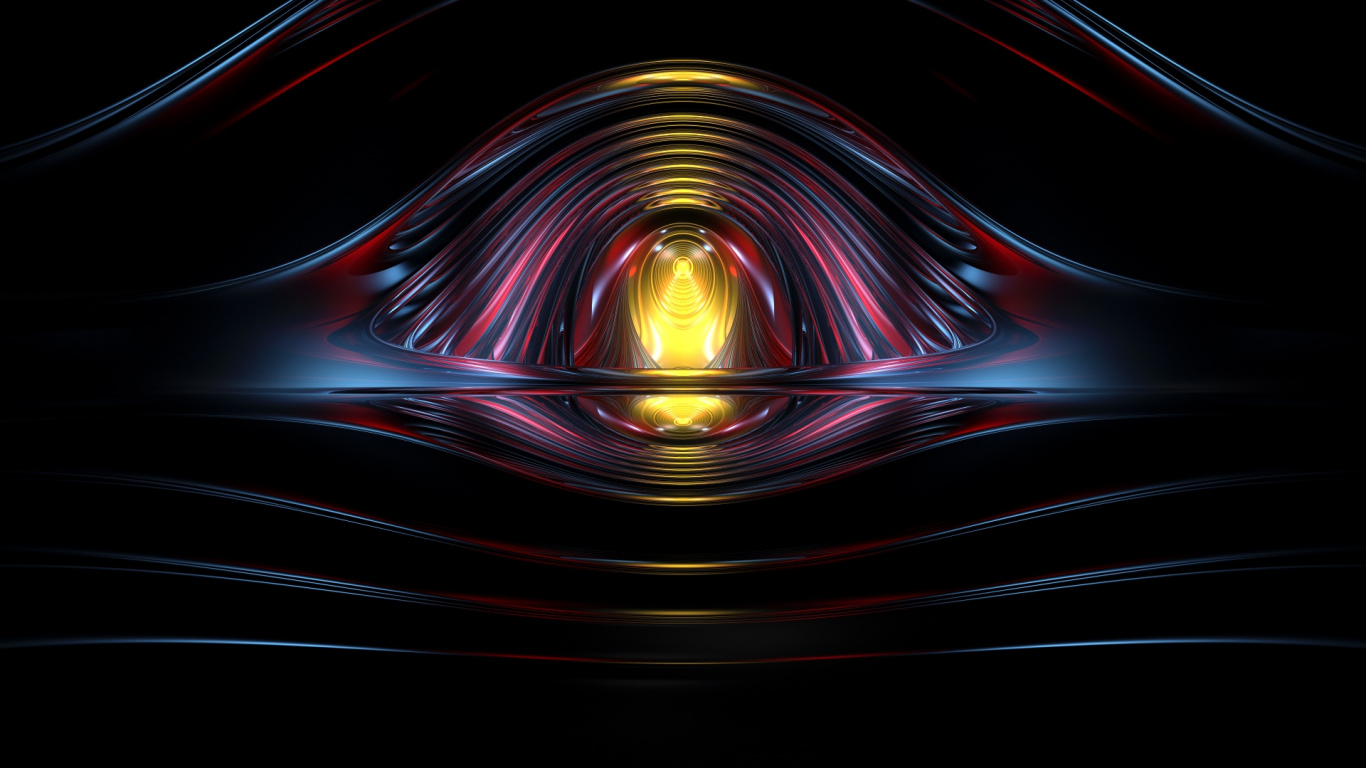 Papel Tapiz Digital de Luz Roja y Amarilla. Wallpaper in 1366x768 Resolution