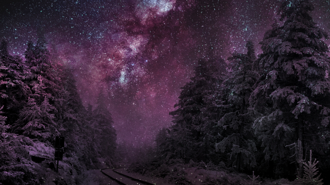 Nature, Atmosphere, Natural Environment, Purple, Natural Landscape. Wallpaper in 1366x768 Resolution