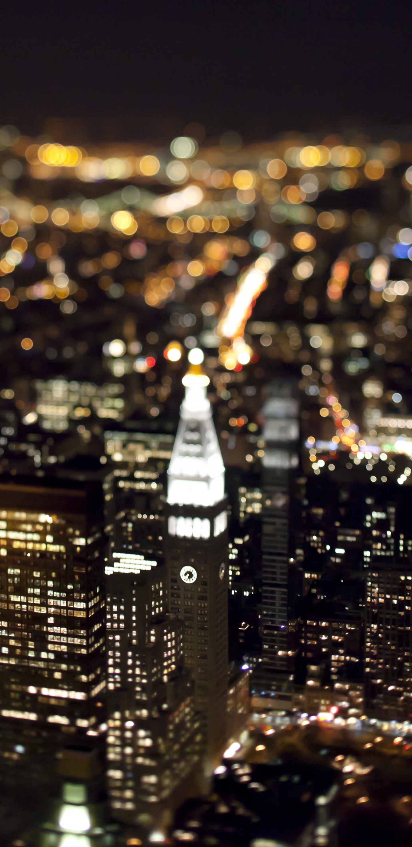 City With High Rise Buildings During Night Time. Wallpaper in 1440x2960 Resolution