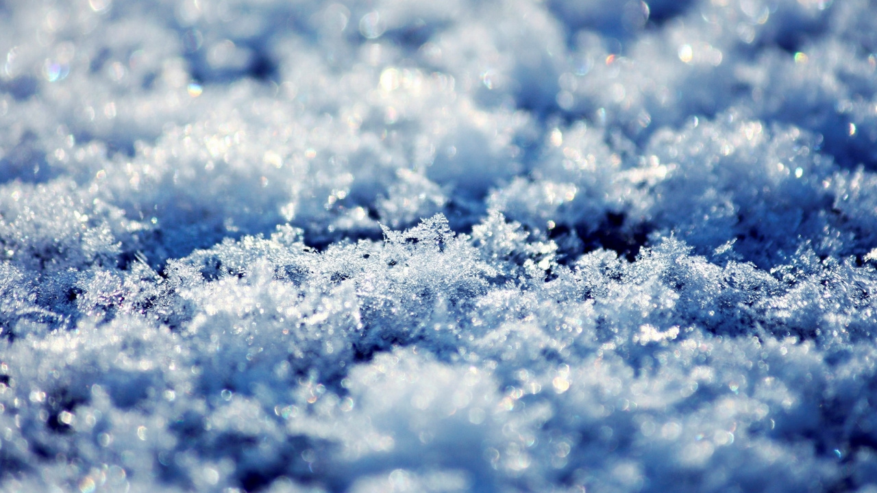 White Snow on Blue Background. Wallpaper in 1280x720 Resolution