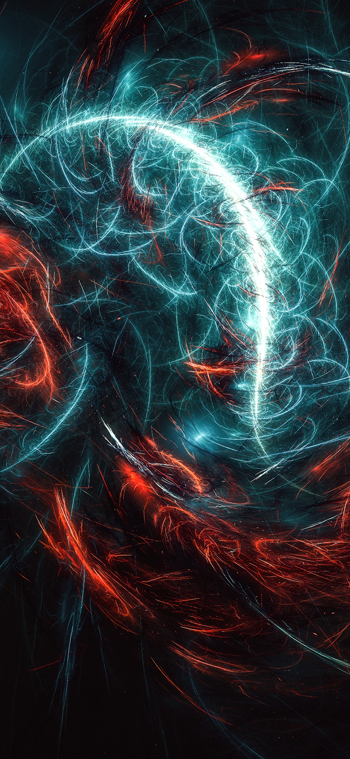 Red and White Light Streaks. Wallpaper in 1125x2436 Resolution