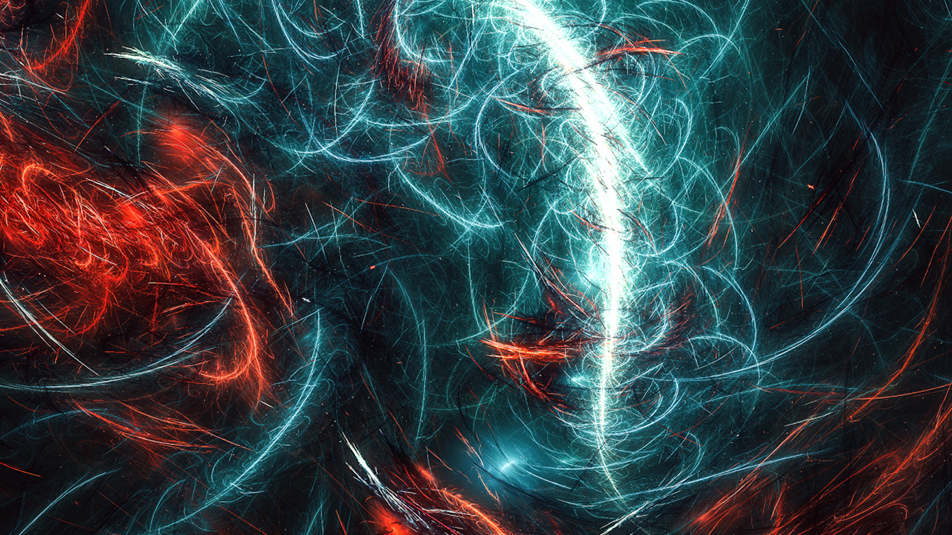 Red and White Light Streaks. Wallpaper in 1366x768 Resolution