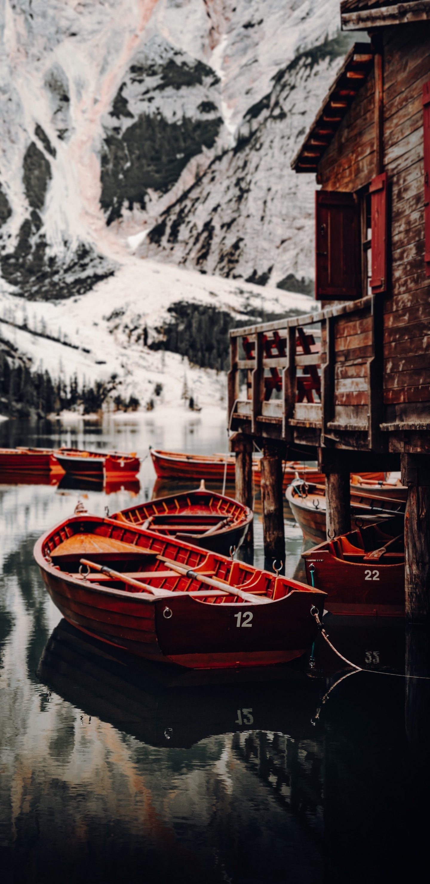 Réflexion, Nature, Saison, Eau, Bateau. Wallpaper in 1440x2960 Resolution