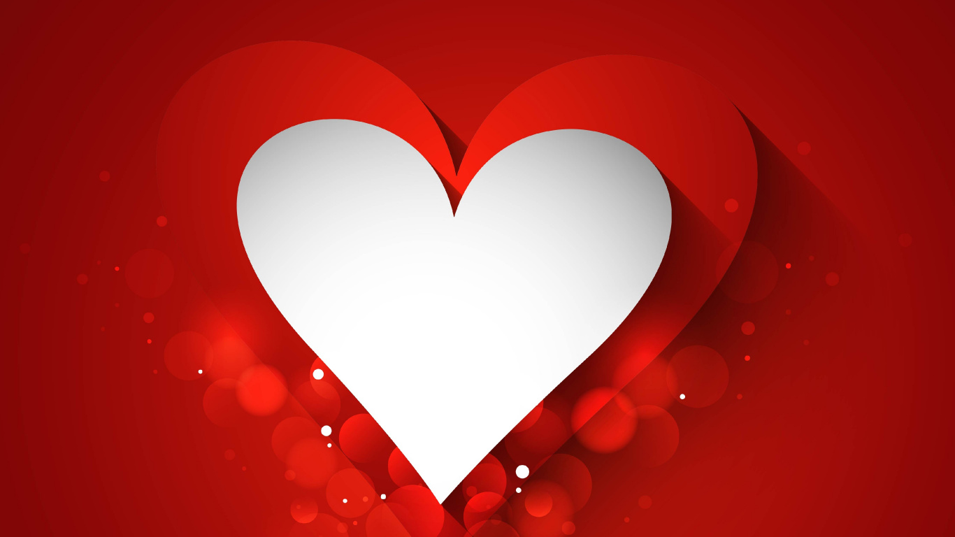 Herzen, Valentines Tag, Liebe, Organ, Blütenblatt. Wallpaper in 1366x768 Resolution