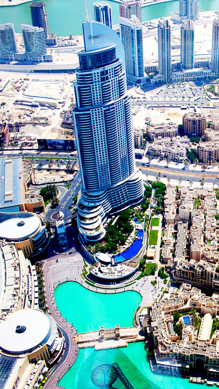 Burj Khalifa, La Fontaine De Dubaï, Attraction Touristique, Zone Urbaine, Métropole. Wallpaper in 750x1334 Resolution