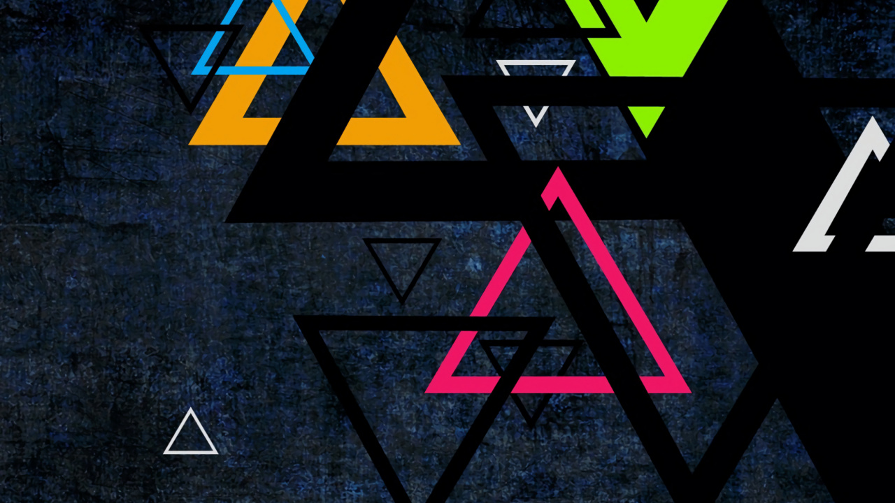 Triangle, Asphalt, Electric Blue, Parallels, Logo. Wallpaper in 1280x720 Resolution