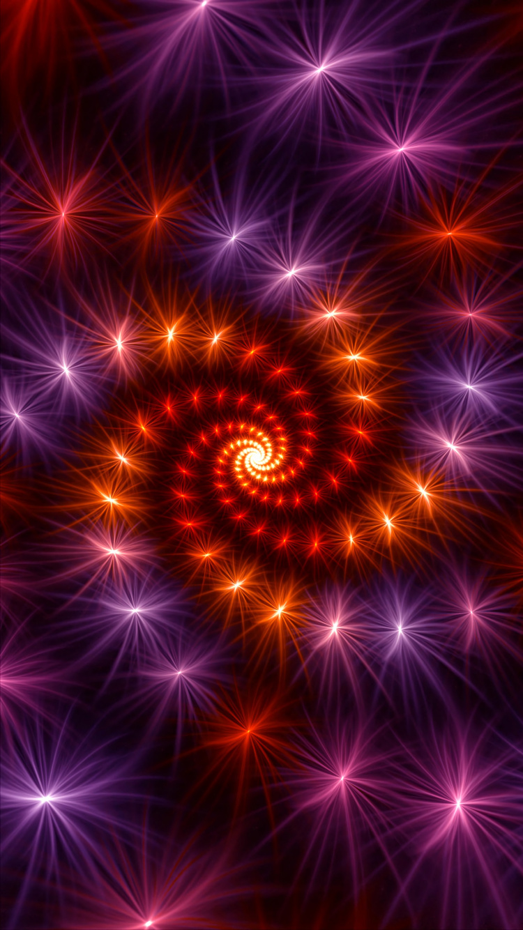 Luz Espiral Roja y Negra. Wallpaper in 750x1334 Resolution