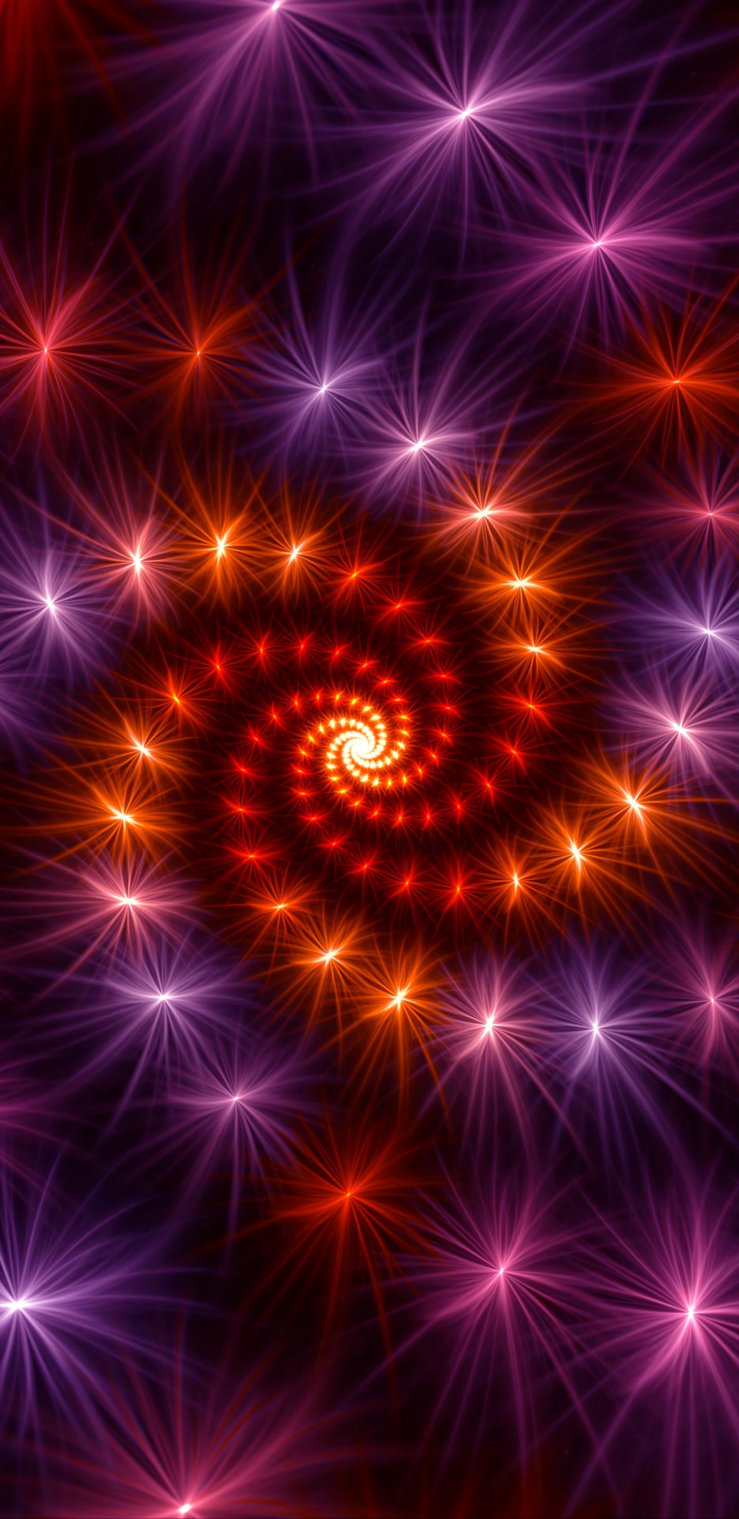 Rotes Und Schwarzes Spirallicht. Wallpaper in 1440x2960 Resolution
