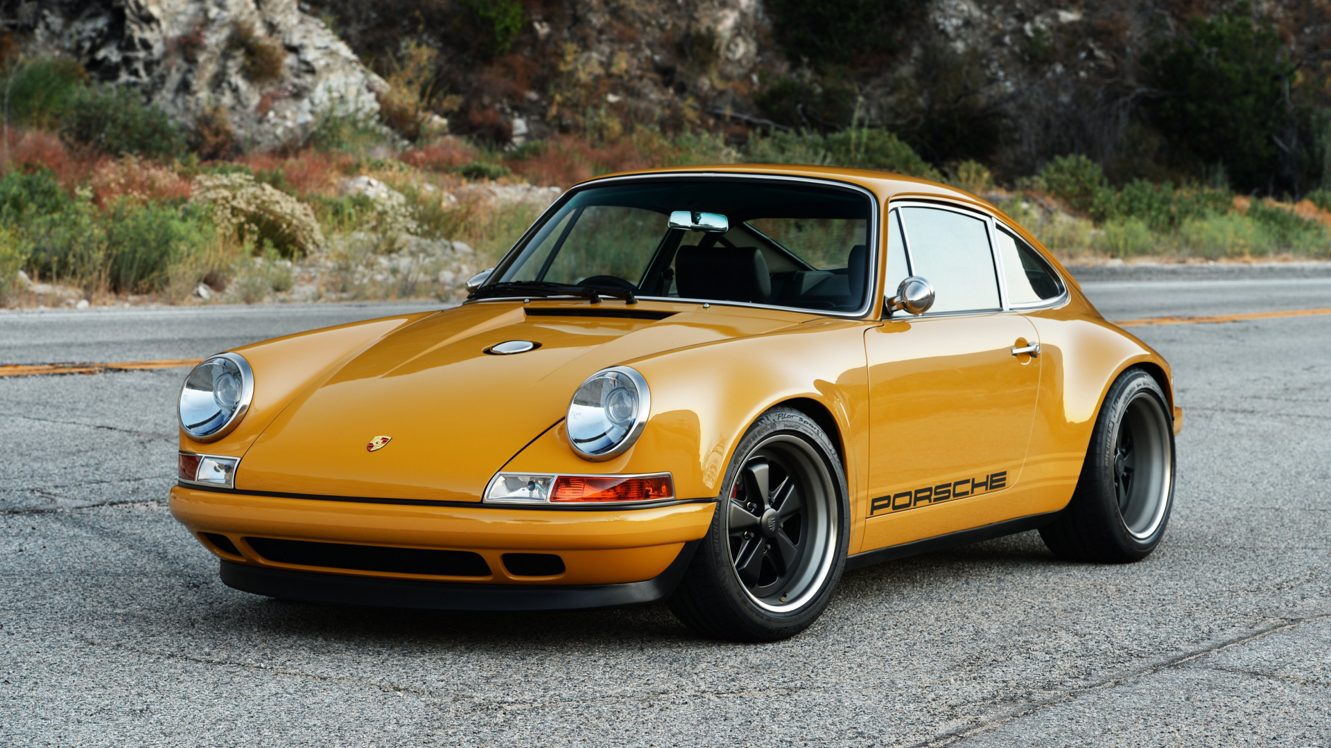 Yellow Porsche 911 on Road During Daytime. Wallpaper in 1920x1080 Resolution