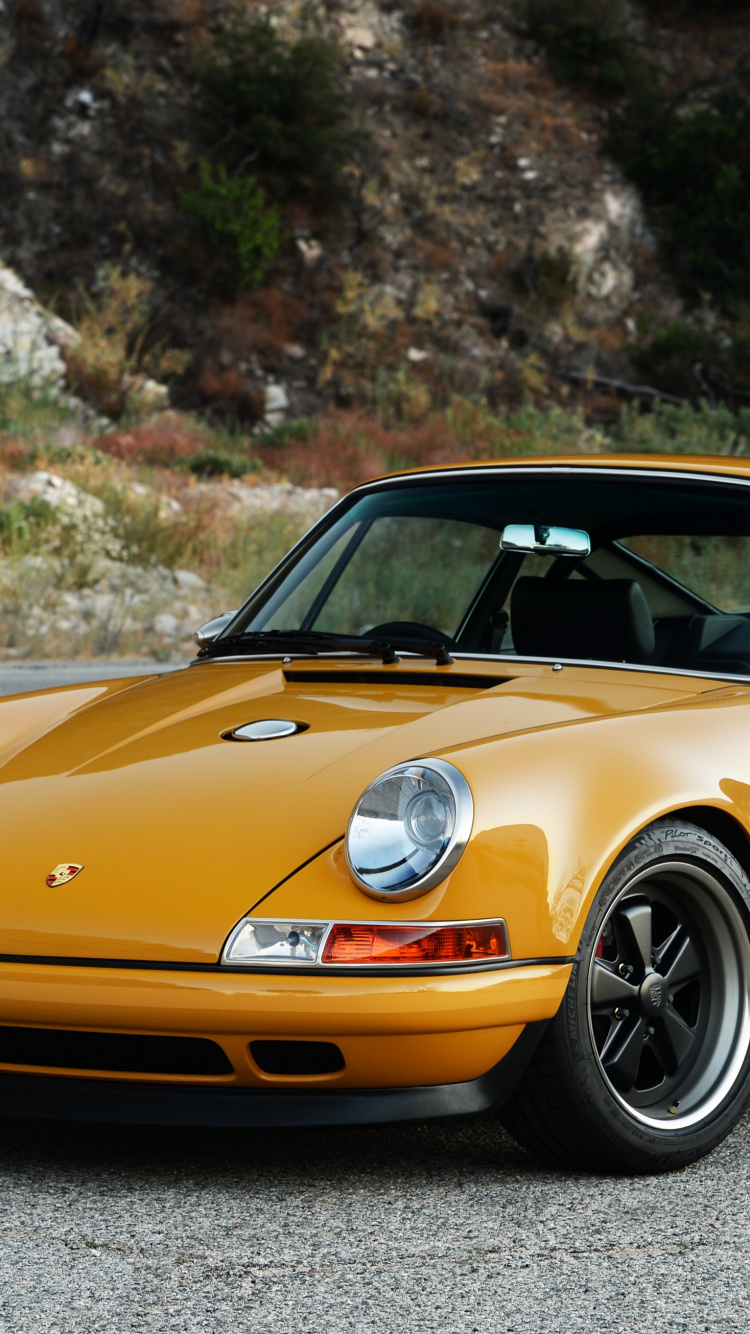 Yellow Porsche 911 on Road During Daytime. Wallpaper in 750x1334 Resolution