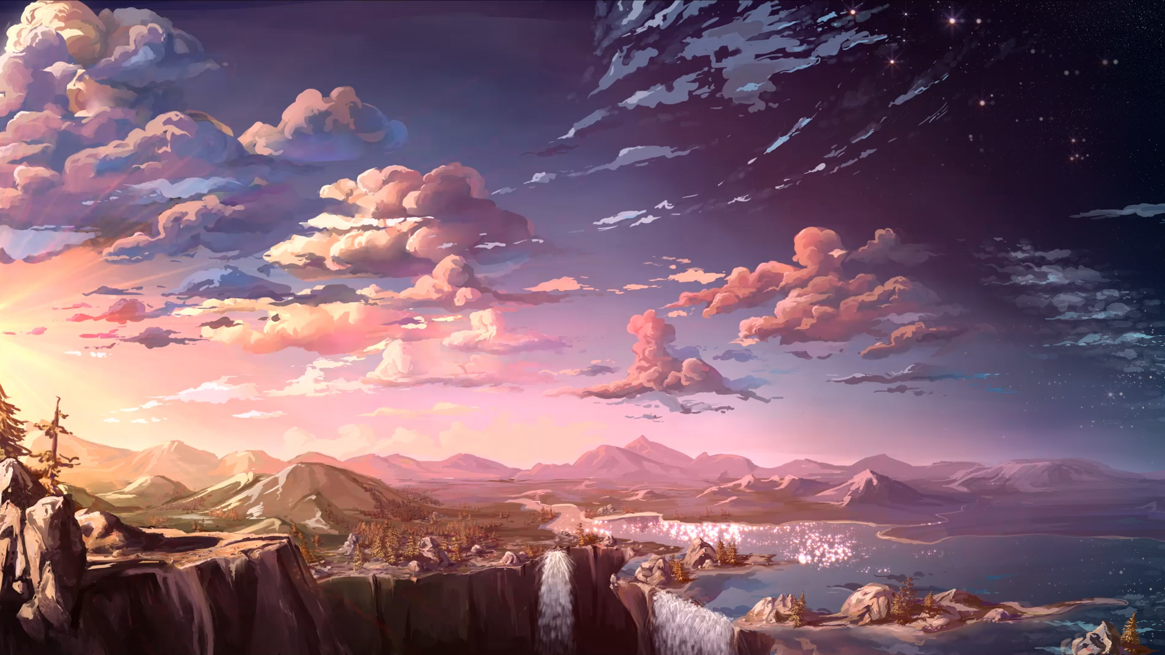 Montagnes Brunes et Blanches Sous Ciel Bleu. Wallpaper in 3840x2160 Resolution