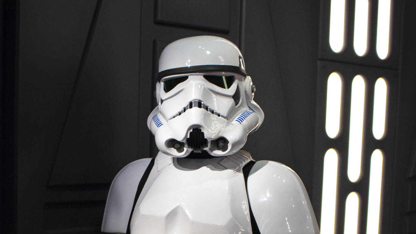 Action Figure, Space, Luke Skywalker, Robot, Stormtrooper. Wallpaper in 1366x768 Resolution