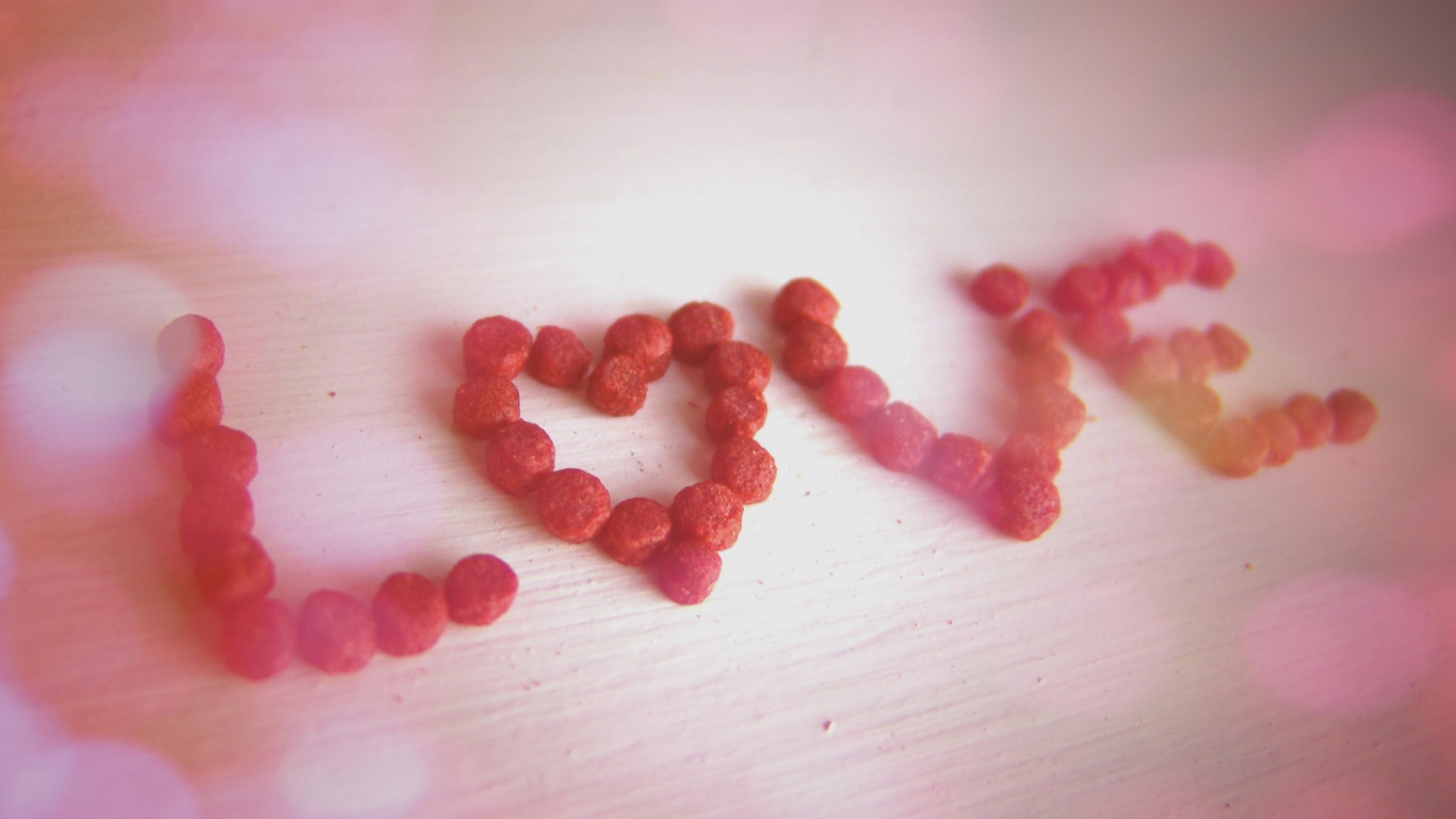 Cœur, Pink, Red, Amour, le Jour de Valentines. Wallpaper in 1366x768 Resolution