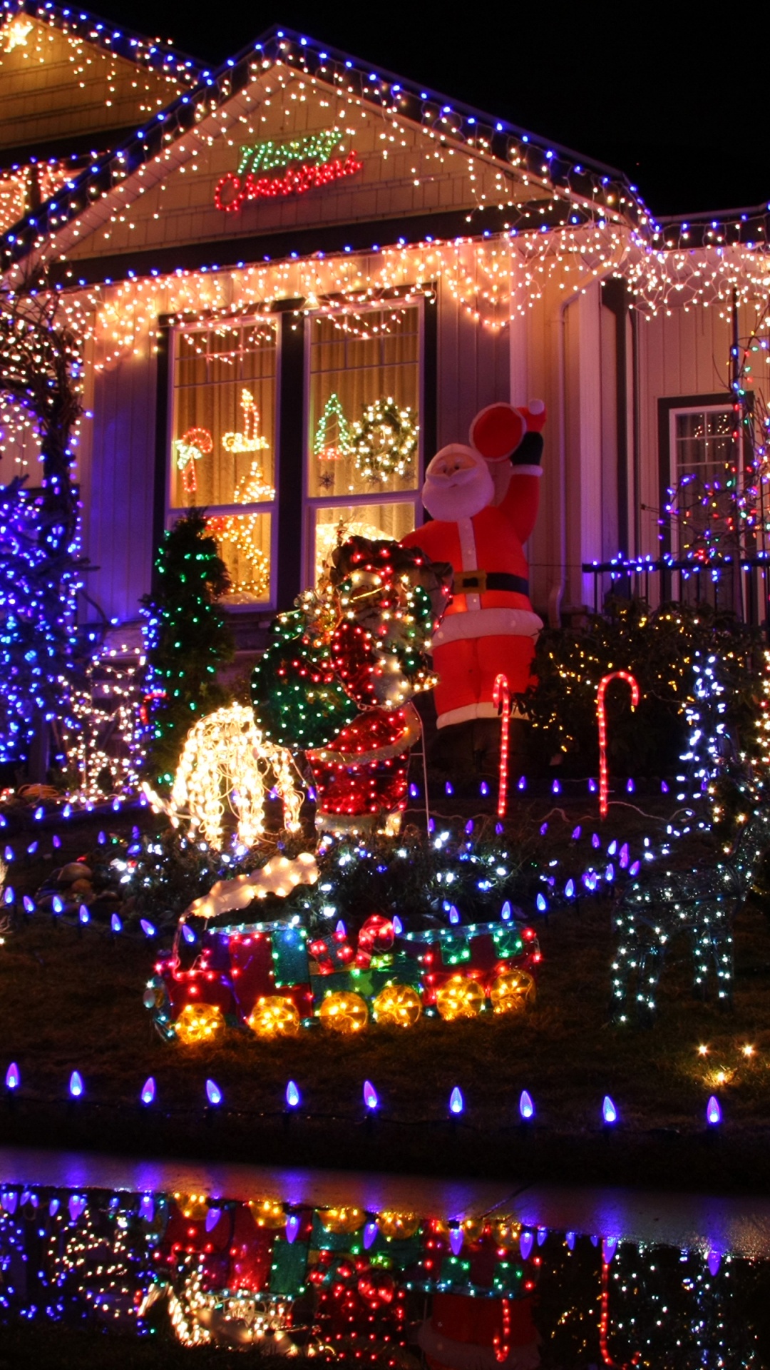 Weihnachten, Weihnachtsbeleuchtung, Weihnachtsdekoration, Licht, Wahrzeichen. Wallpaper in 1080x1920 Resolution