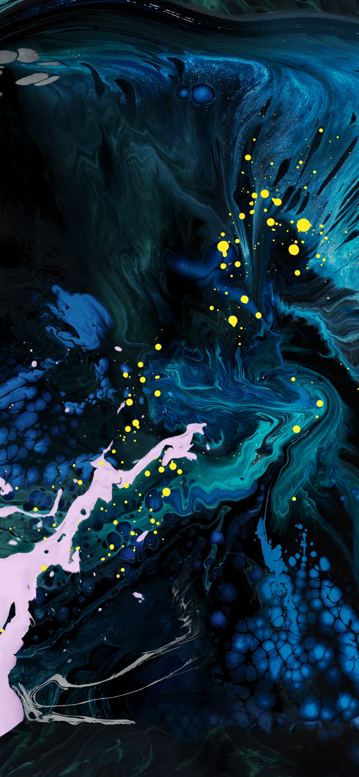 Blue and White Abstract Painting. Wallpaper in 1242x2688 Resolution