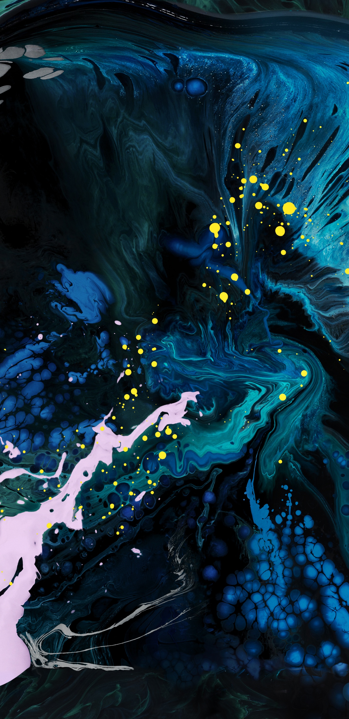 Blue and White Abstract Painting. Wallpaper in 1440x2960 Resolution