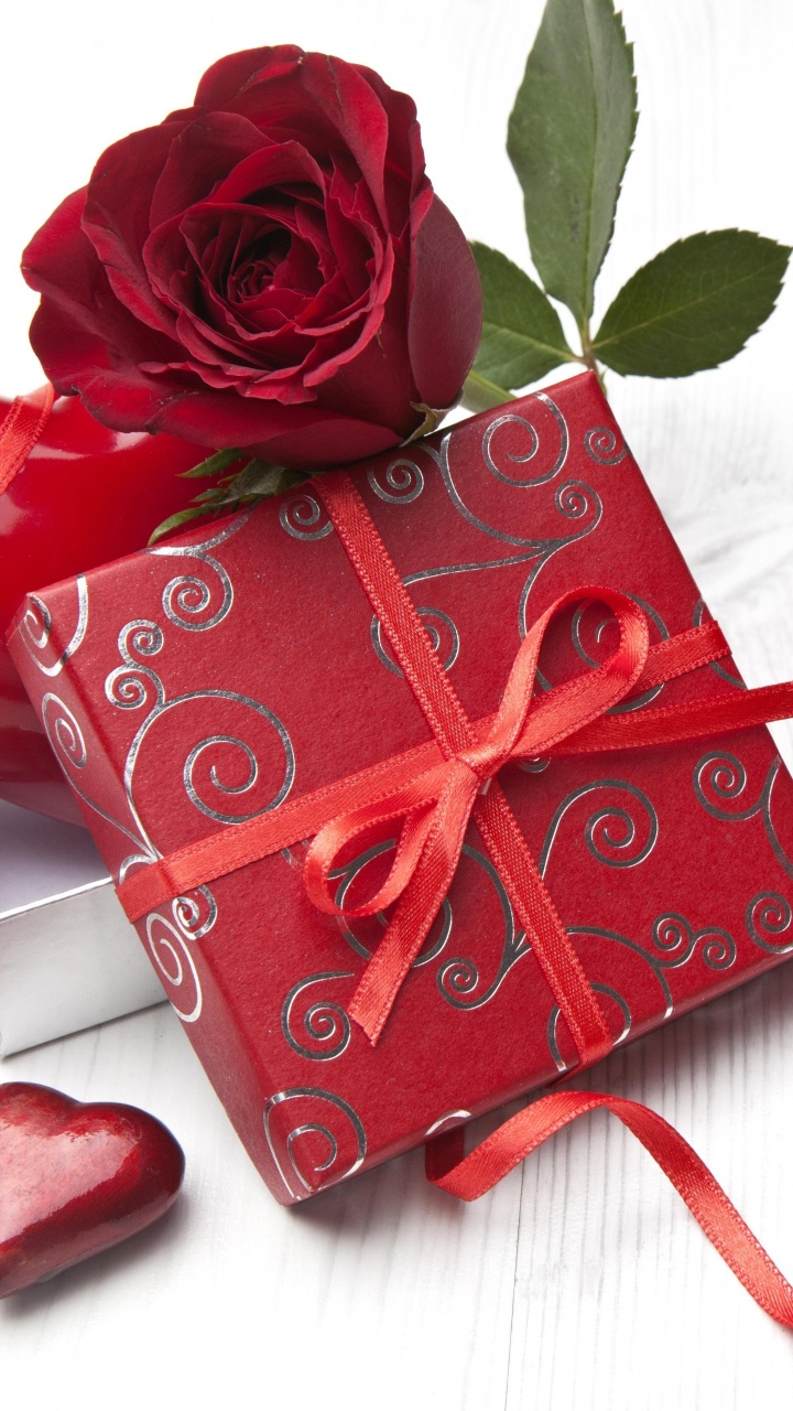 Heart, Rose, Valentines Day, Romance, Red. Wallpaper in 720x1280 Resolution