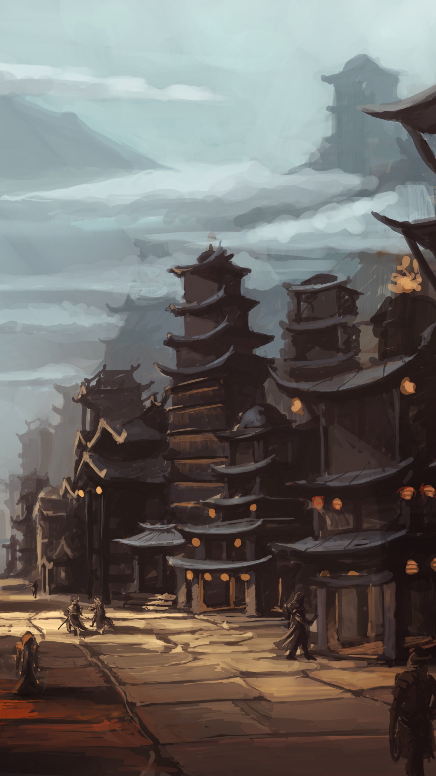 Leute, Die Tagsüber Auf Der Straße in Der Nähe Des Gebäudes Gehen. Wallpaper in 1440x2560 Resolution