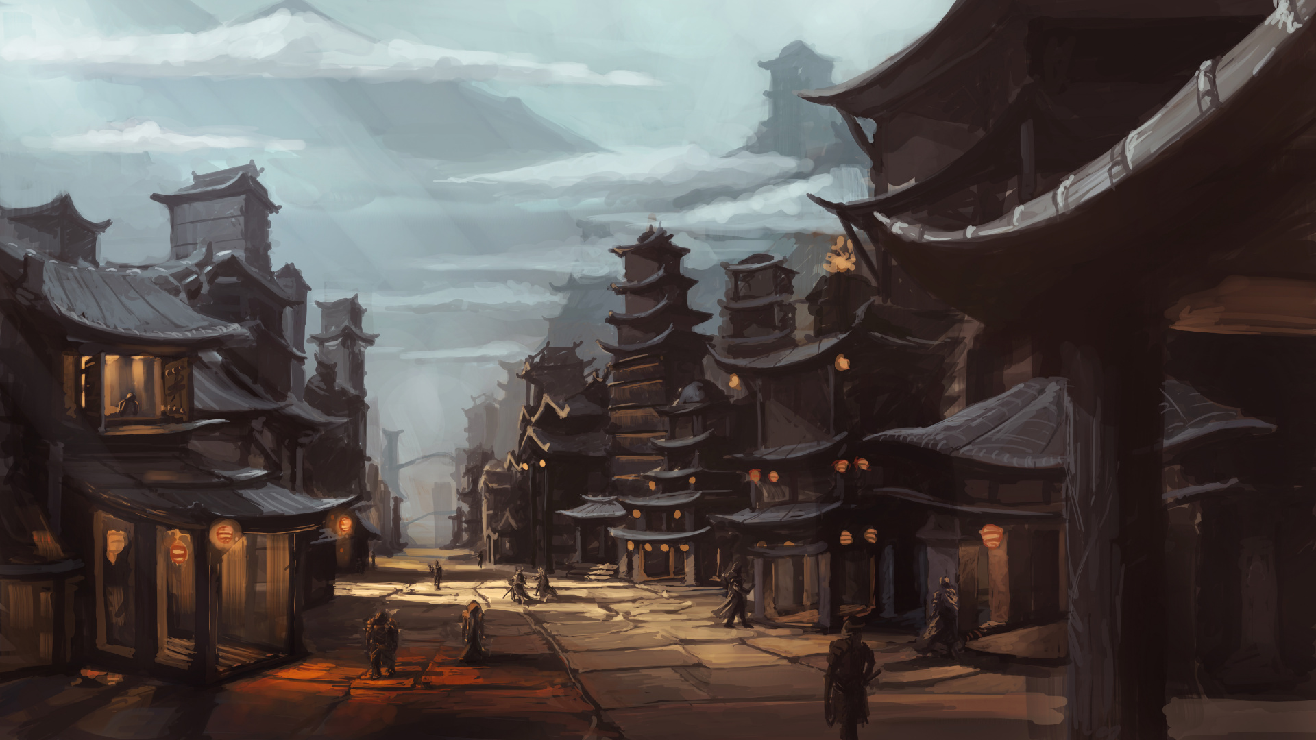 People Walking on Street Near Building During Daytime. Wallpaper in 1920x1080 Resolution