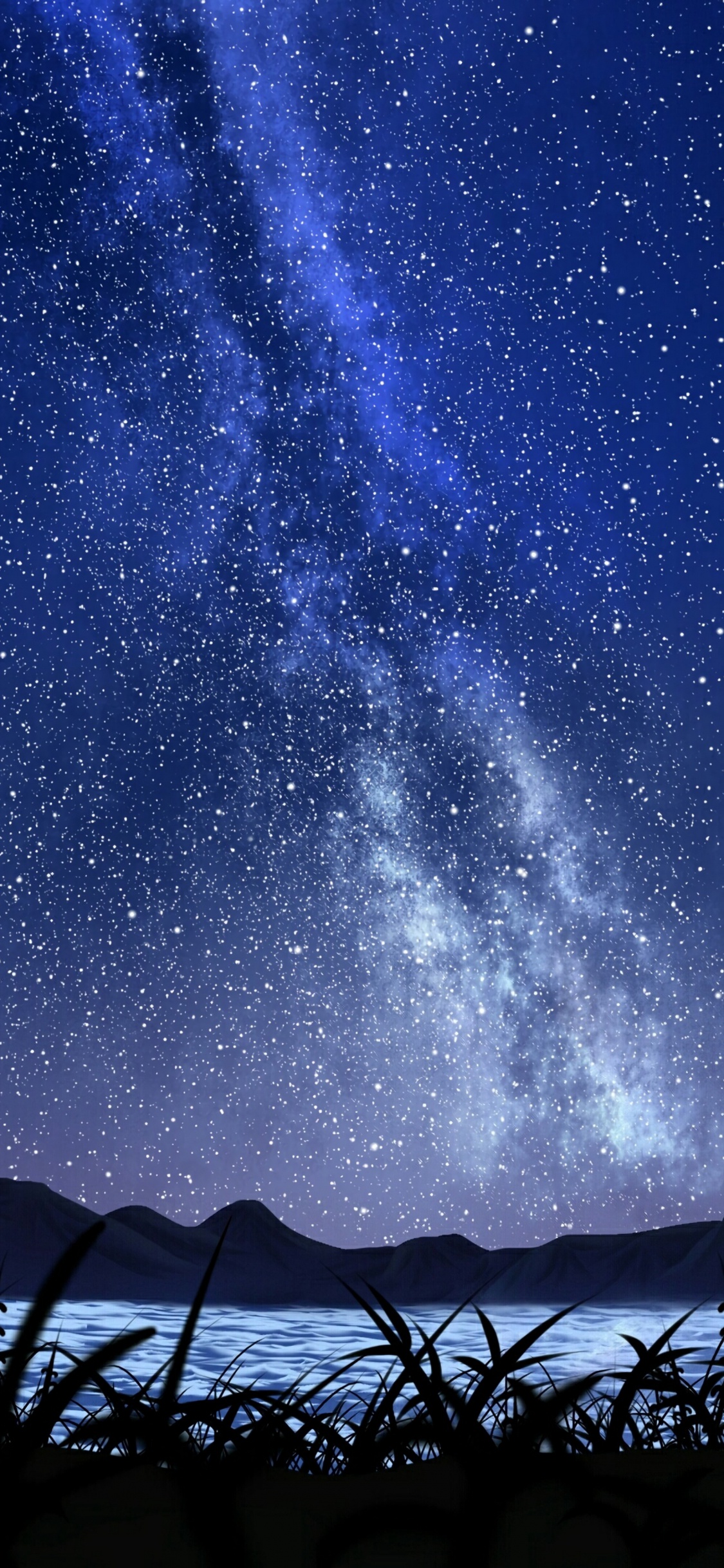 The Starry Night, Star, Blue, Night, Light. Wallpaper in 1125x2436 Resolution