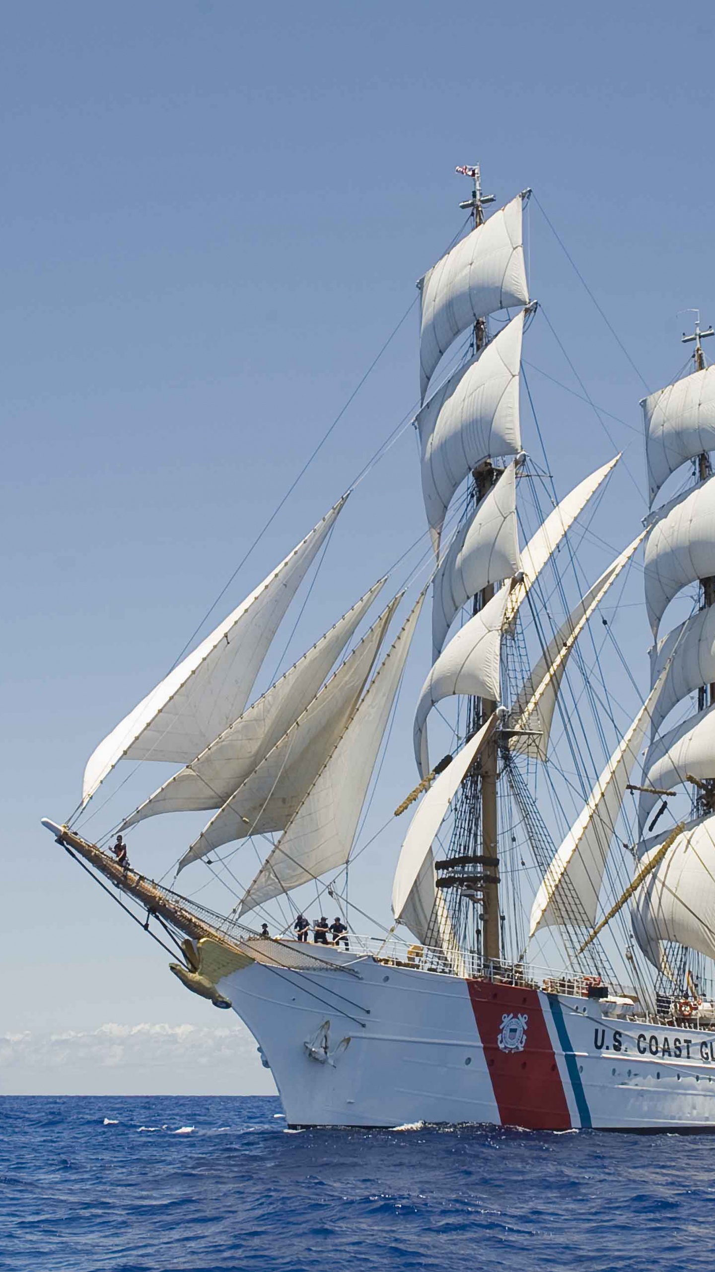 Barquentine, 高船, 扬帆, 船只, 布里格 壁纸 1440x2560 允许