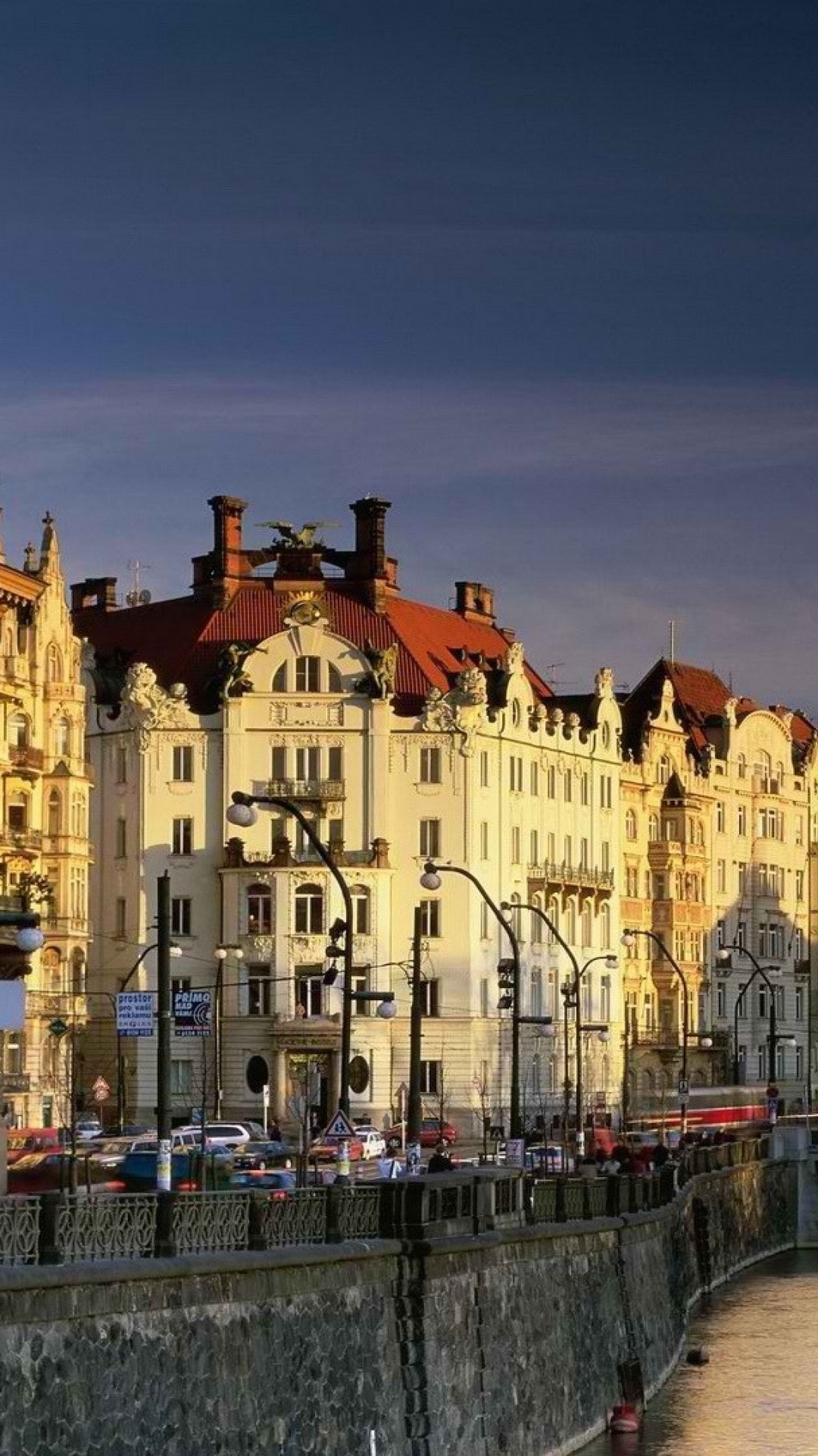 城市, 布拉格, 里程碑, 旅游景点, 晚上 壁纸 1080x1920 允许