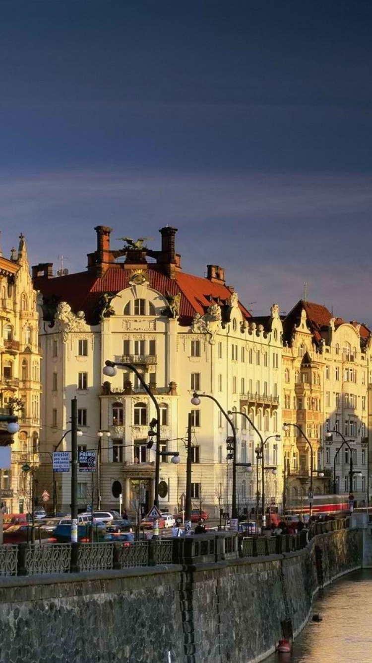 城市, 布拉格, 里程碑, 旅游景点, 晚上 壁纸 750x1334 允许