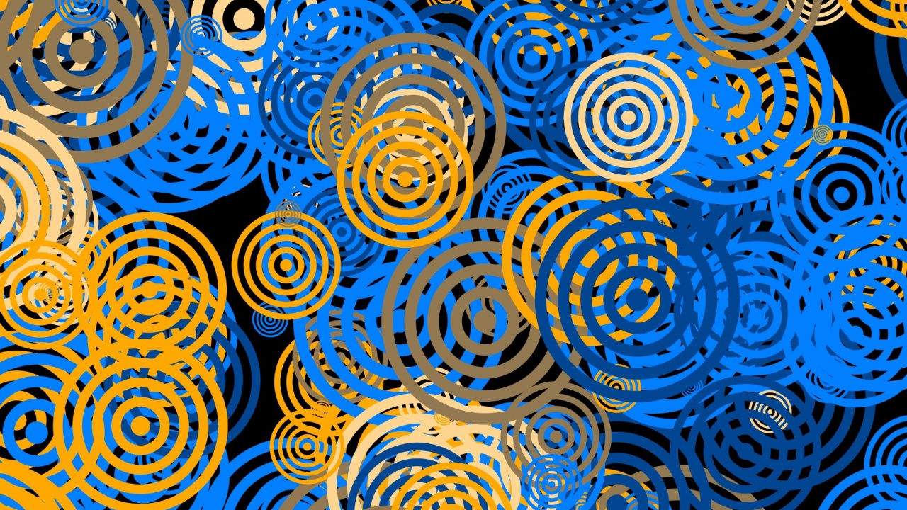 Blue and Yellow Round Decor. Wallpaper in 1280x720 Resolution