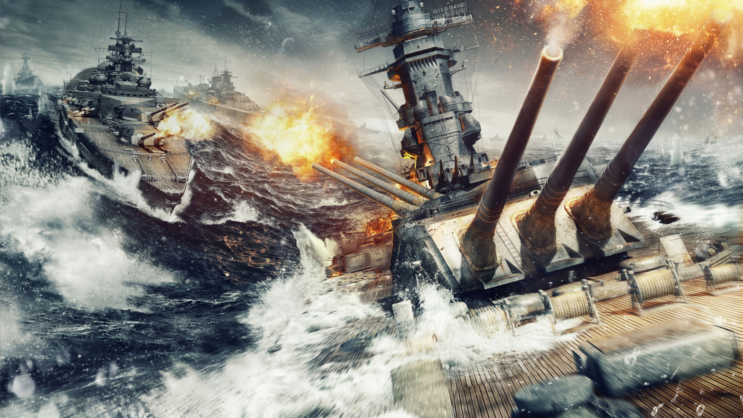World of Warships, Battleship, Ship, pc Game, Game. Wallpaper in 2560x1440 Resolution