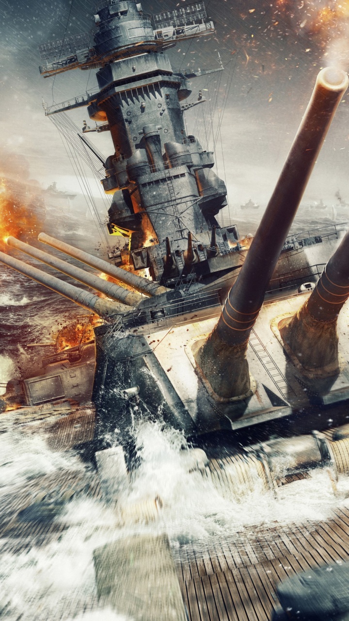 World of Warships, Battleship, Ship, pc Game, Game. Wallpaper in 720x1280 Resolution