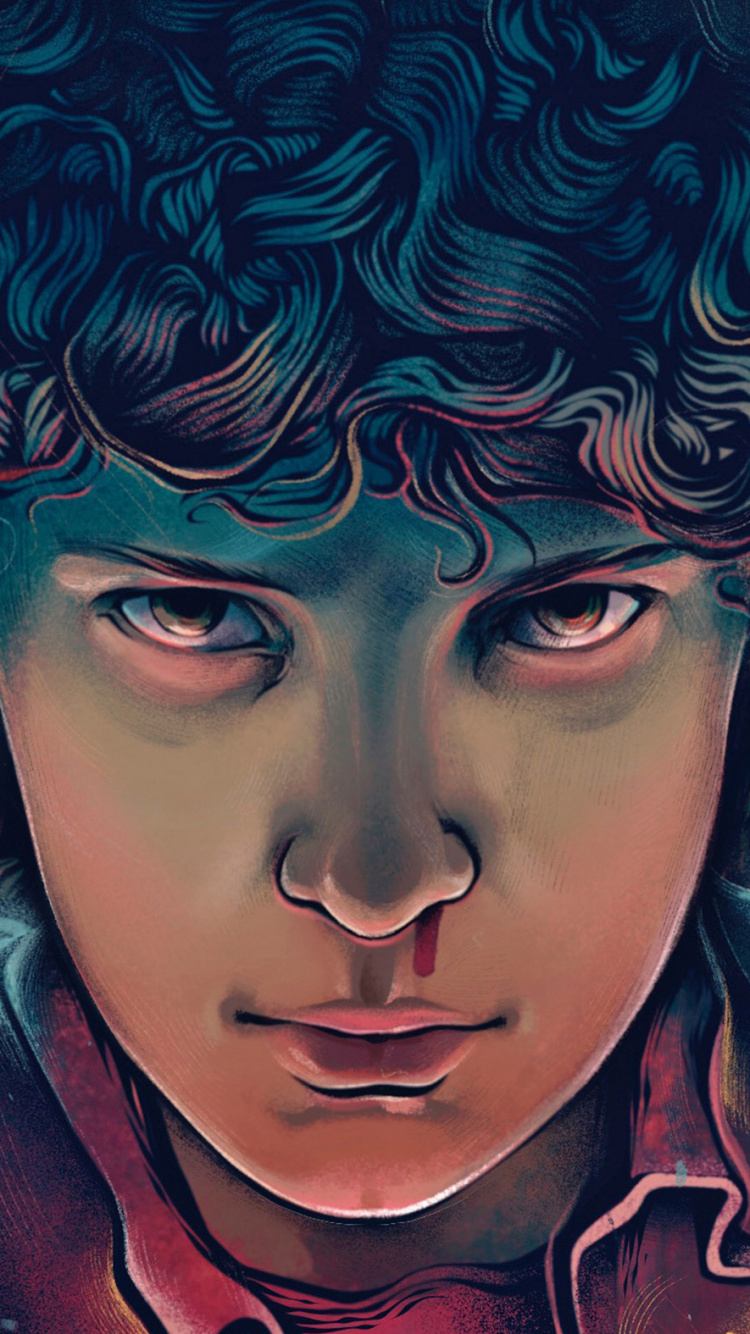 Woman in Red and Black Shirt. Wallpaper in 750x1334 Resolution